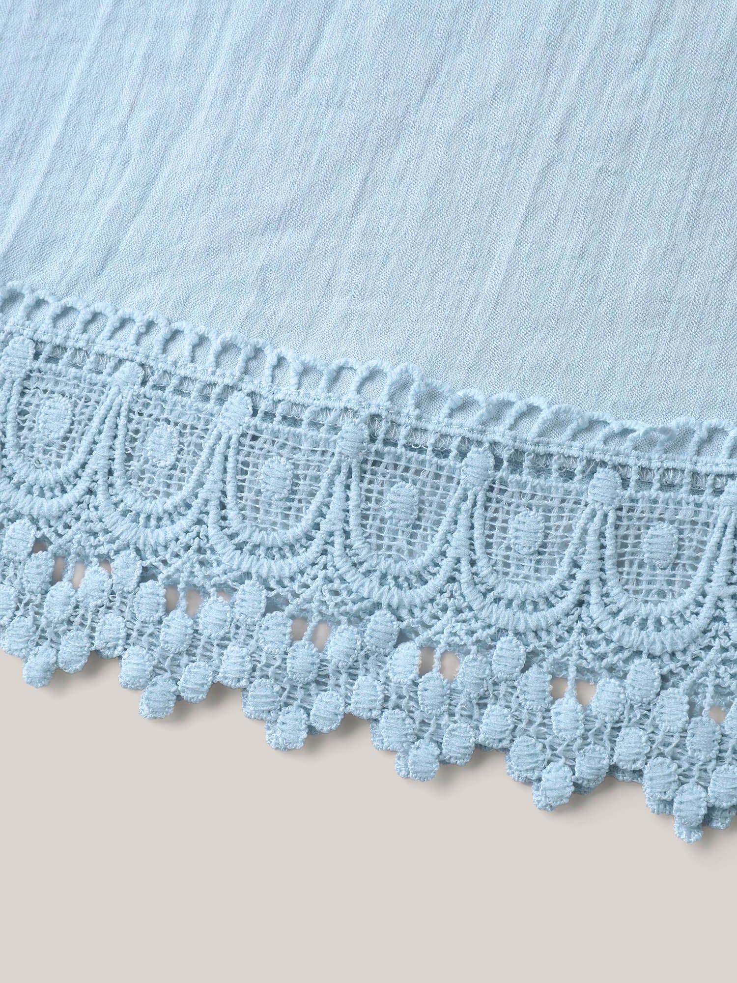 Lace Trim Spliced Solid Blouse - Image 7