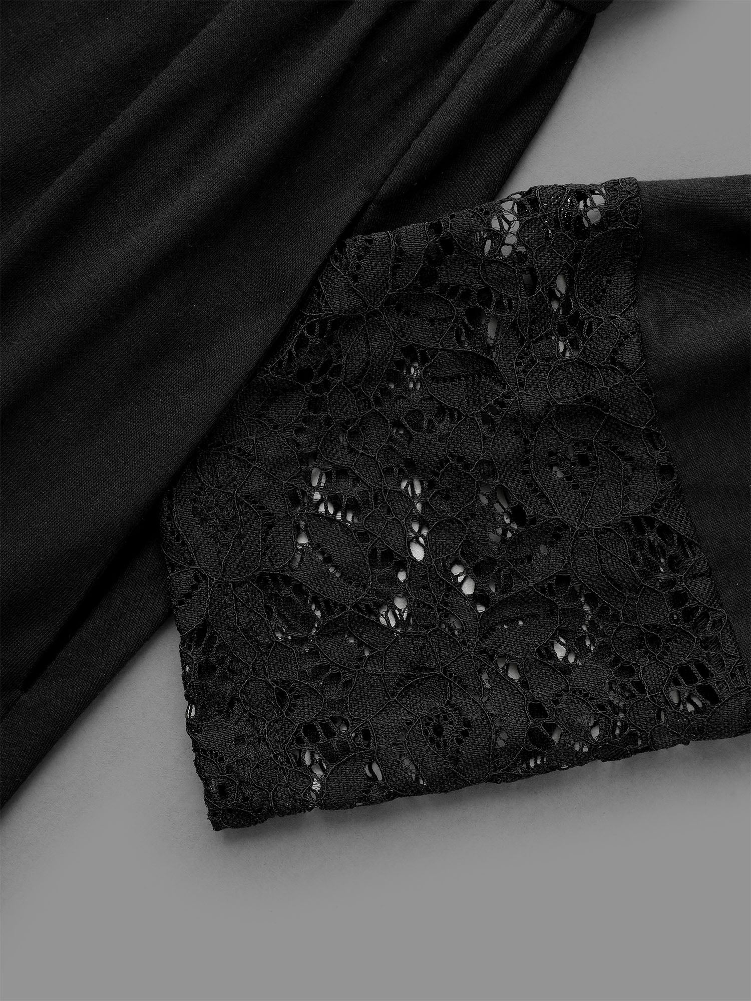 Lace Trim Stitch Button Detail Dress - Image 7
