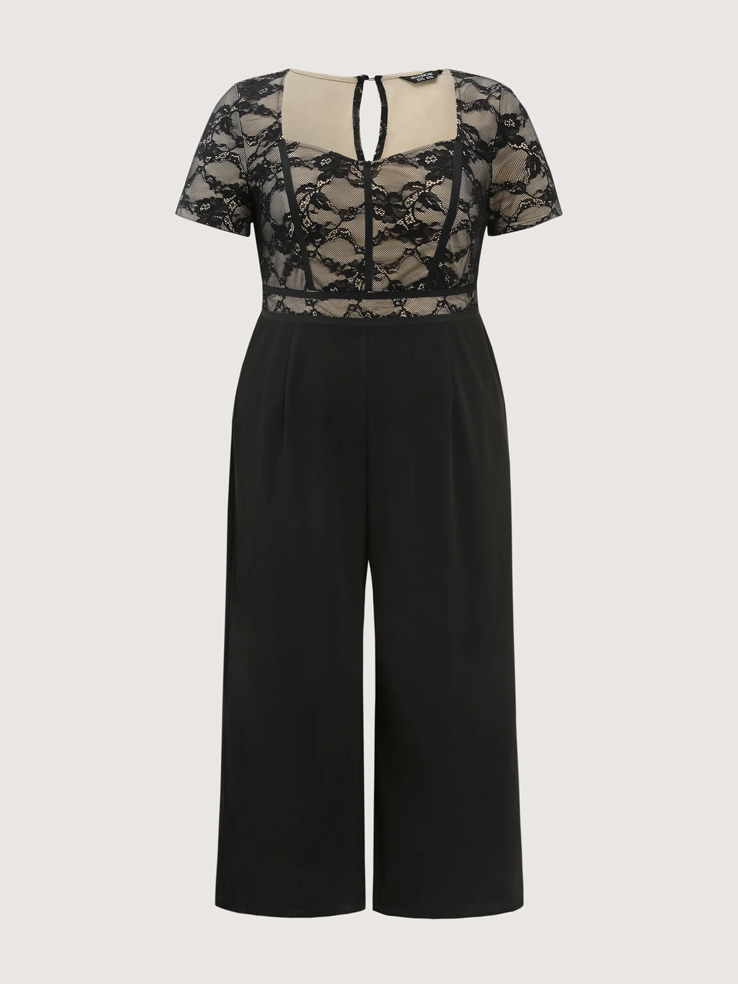 Lace Trim Stretchy Waist Pockets Jumpsuit - Image 7