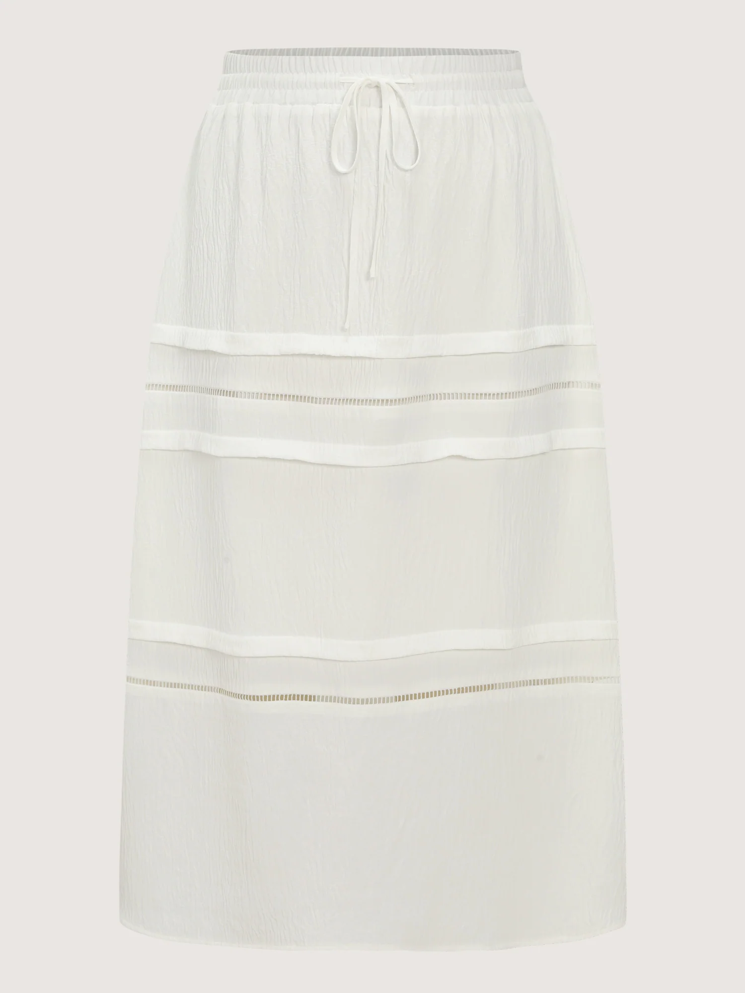 Lace Trim Tiered Drawstring Waist Maxi Skirt - Image 8