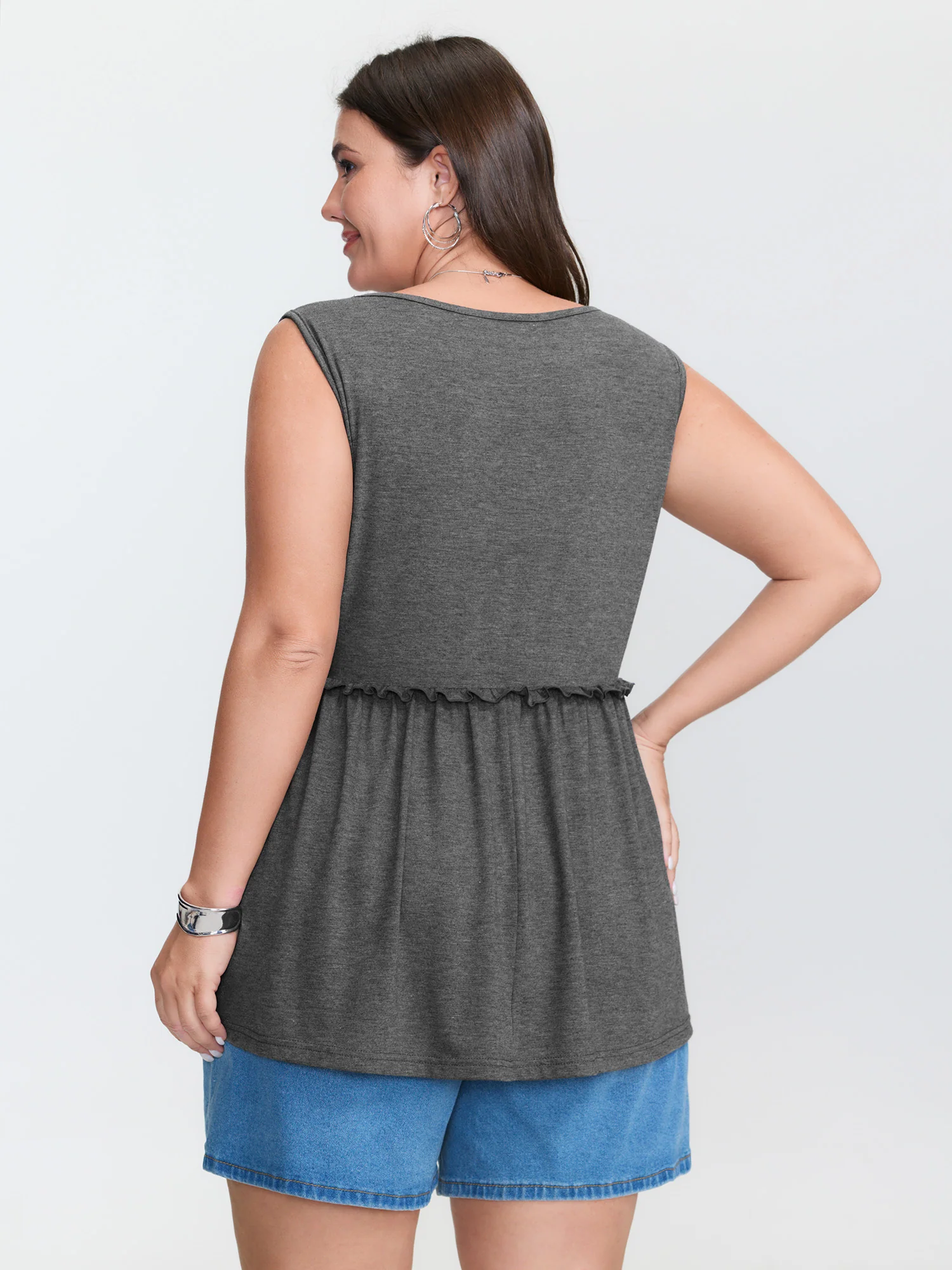 Lace Trim V-Neck Tank Top - Image 4