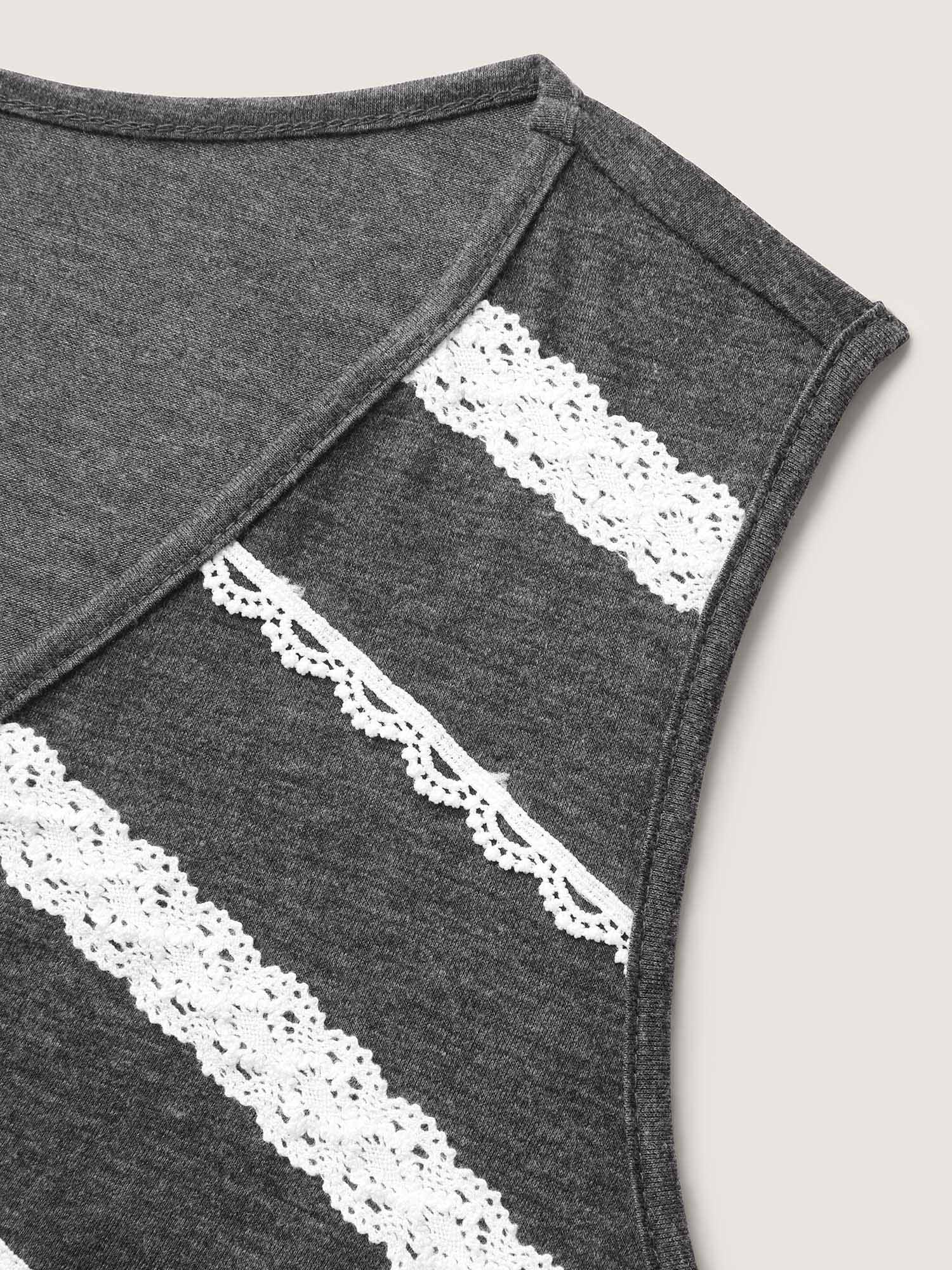 Lace Trim V-Neck Tank Top - Image 6