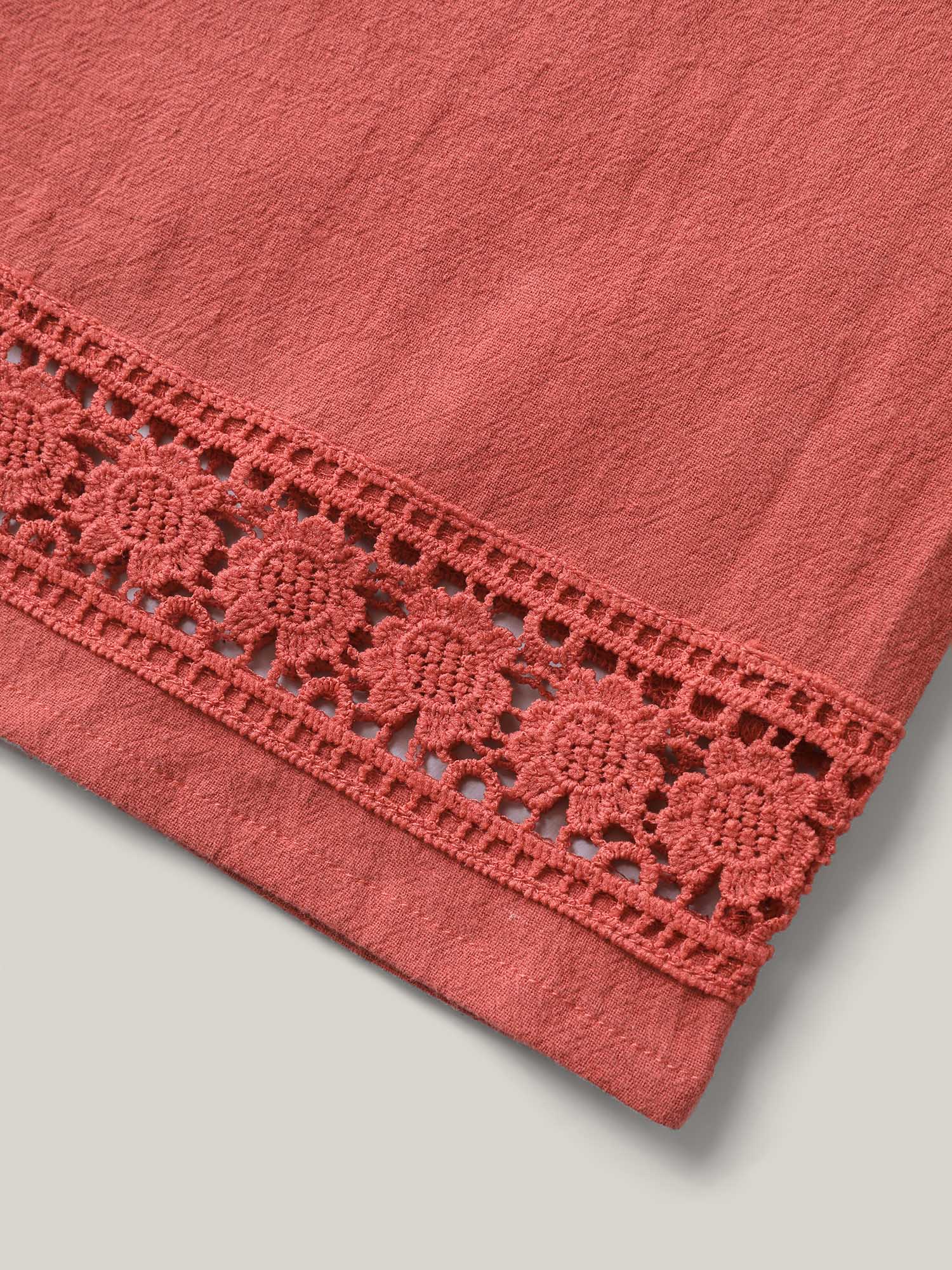 Cotton Lace Trim Waist-Tie Shorts - Image 6