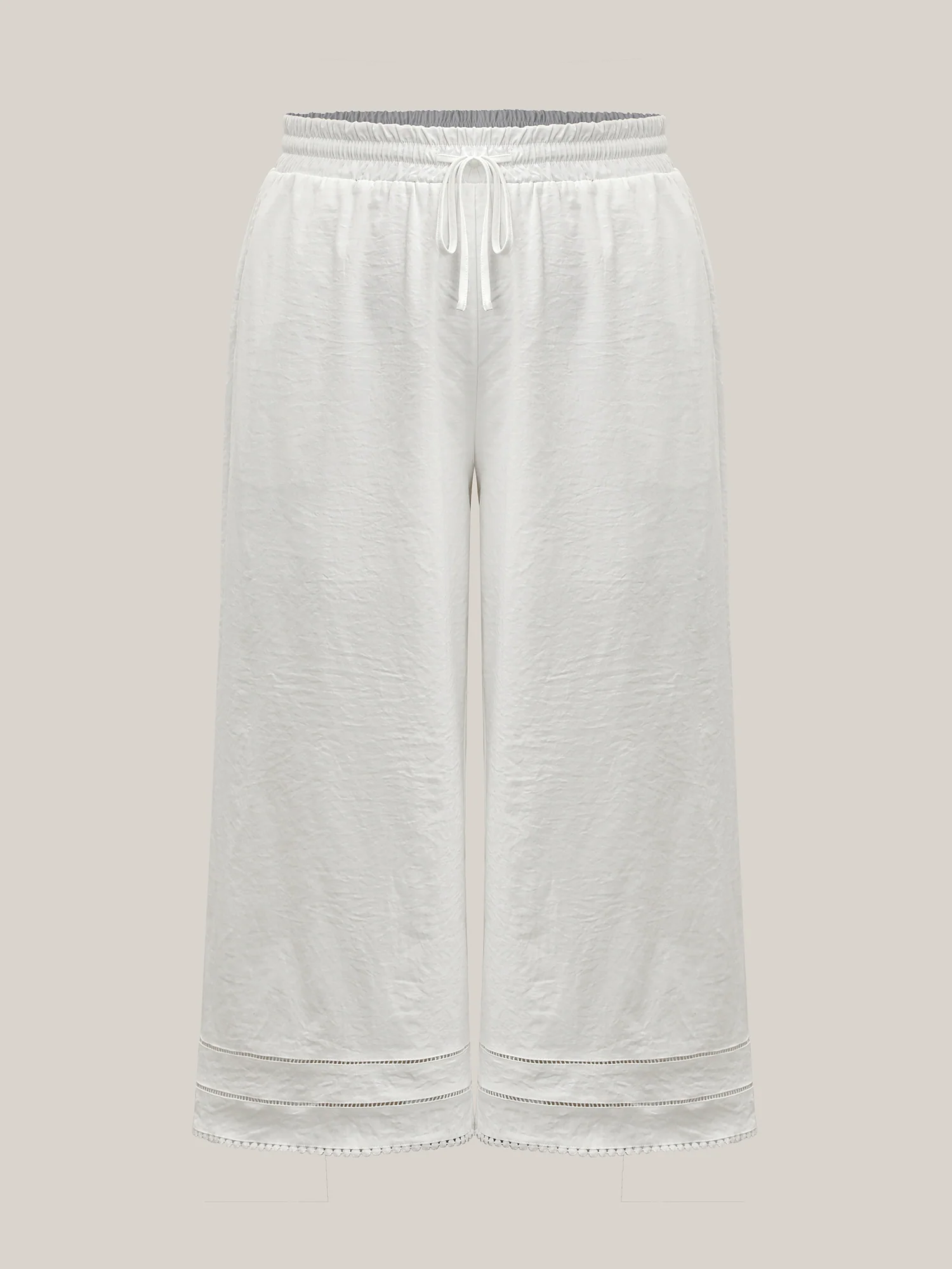 Lace Trim Wide-Leg Tie Pants - Image 6