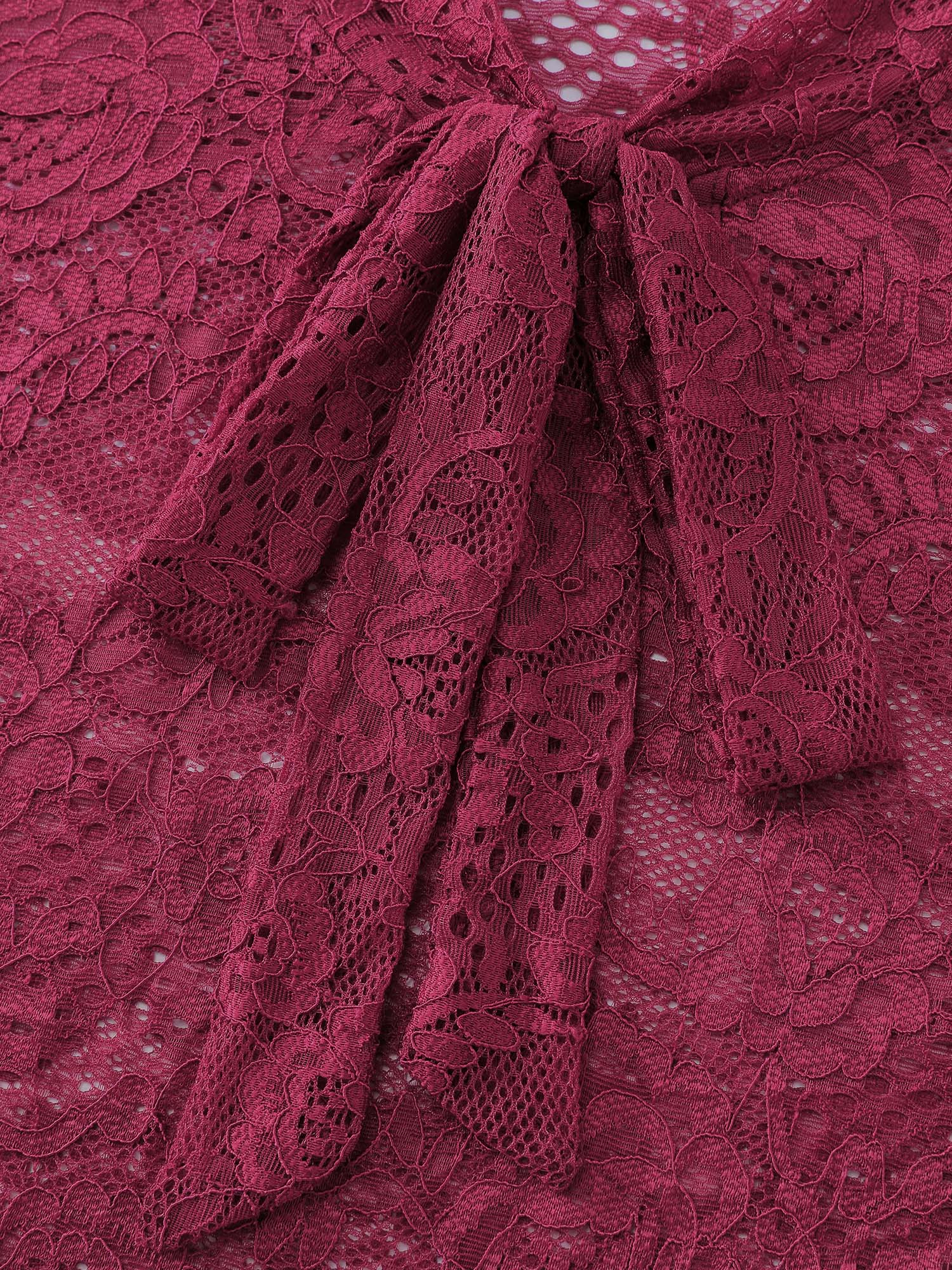 Lace Two-Piece Knotted Midi Dress - Image 5