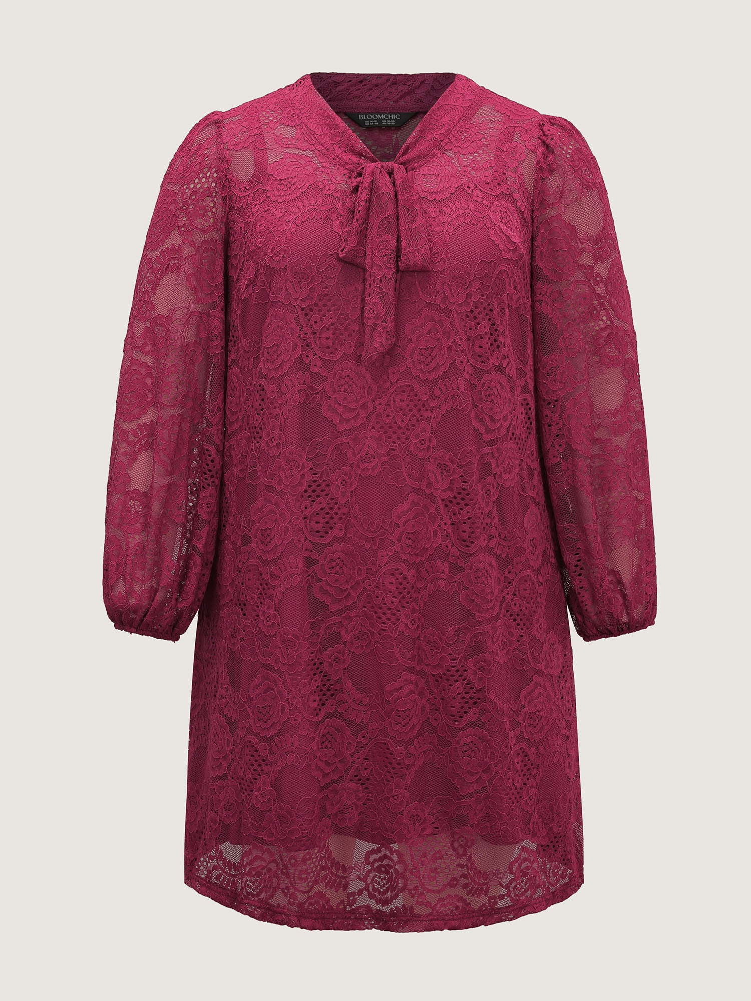 Lace Two-Piece Knotted Midi Dress - Image 7