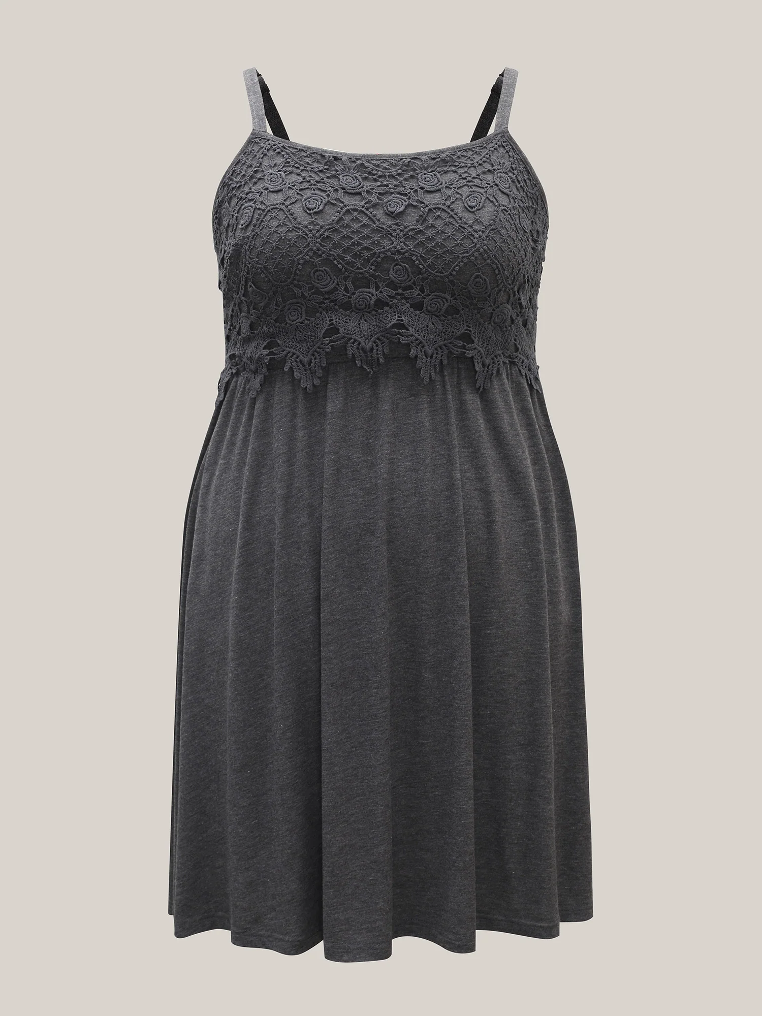 Lace Waist-Cinched Pockets Midi Dress - Image 7