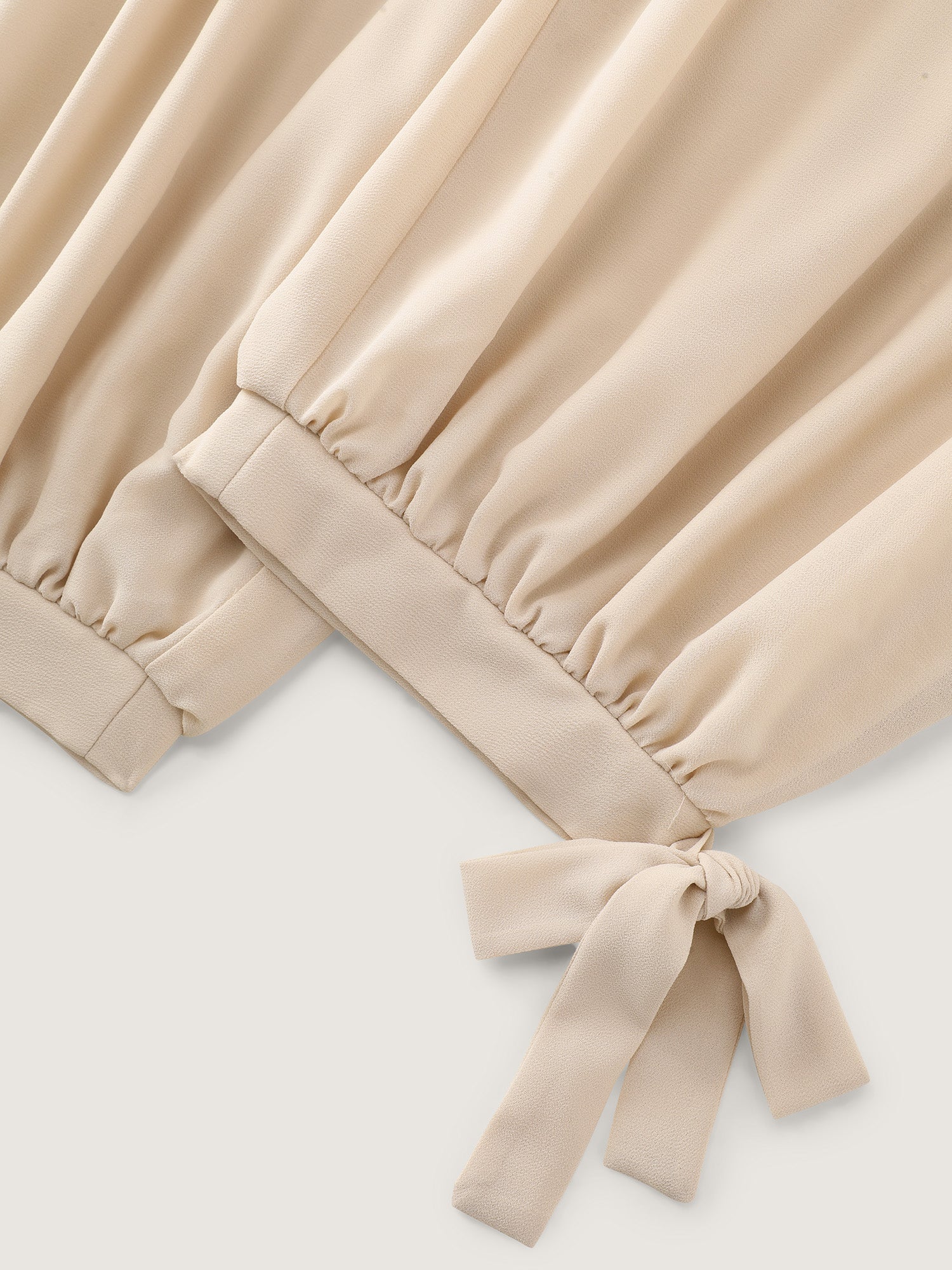 Lace Waist-Tie Cuffed Hem Pants - Image 7