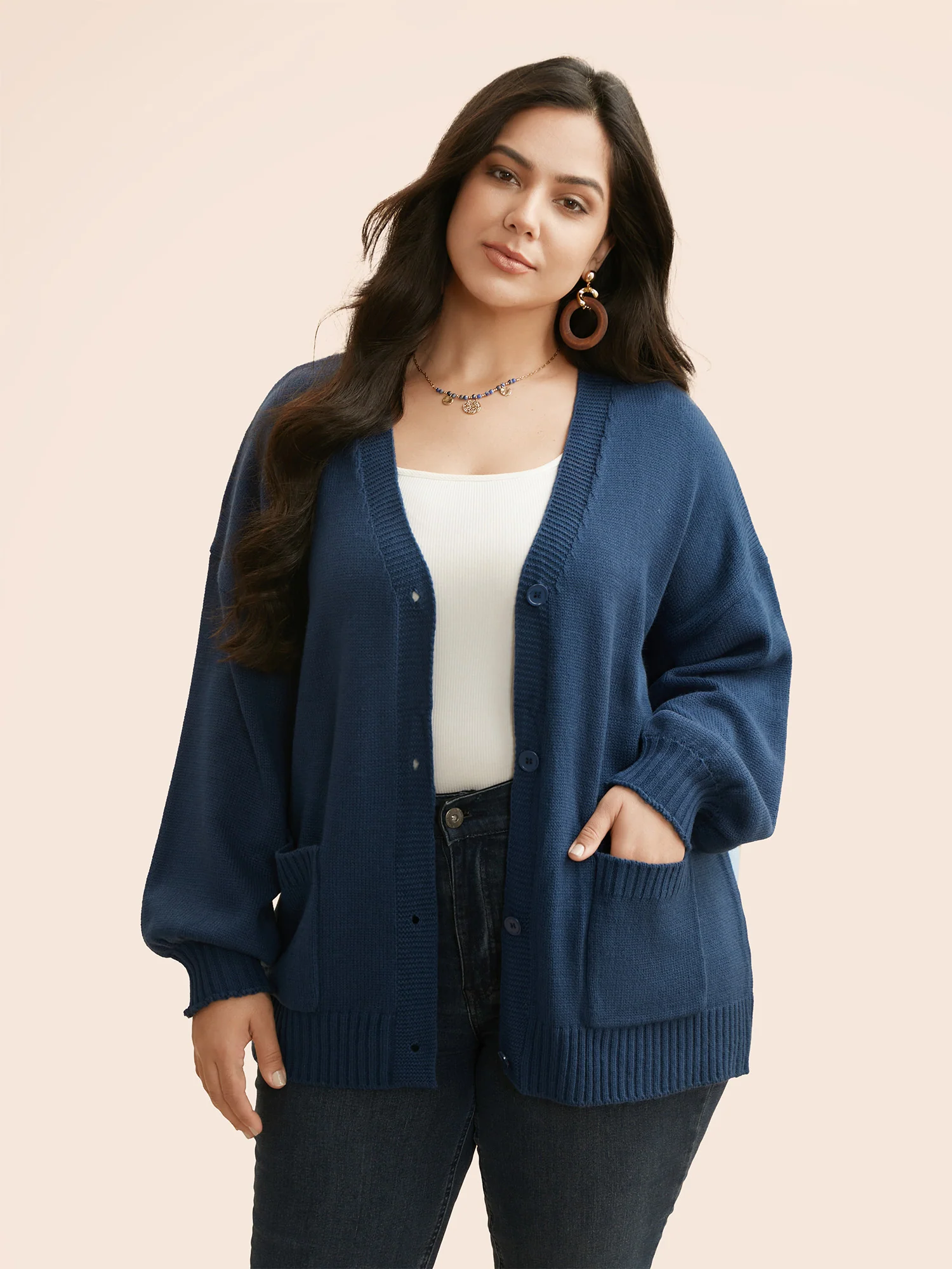 Landscape Pattern Drop Shoulder Sleeve Cardigan - Image 2