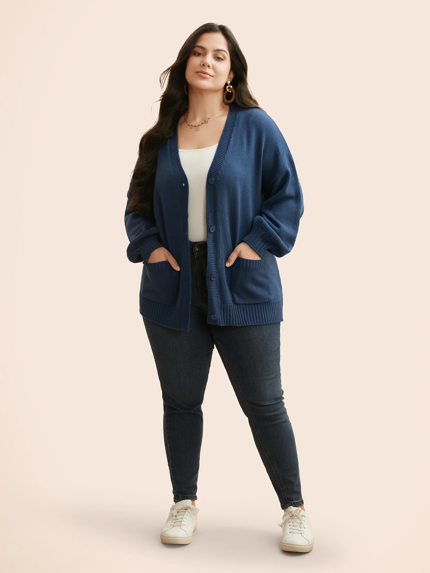 Landscape Pattern Drop Shoulder Sleeve Cardigan - Image 3