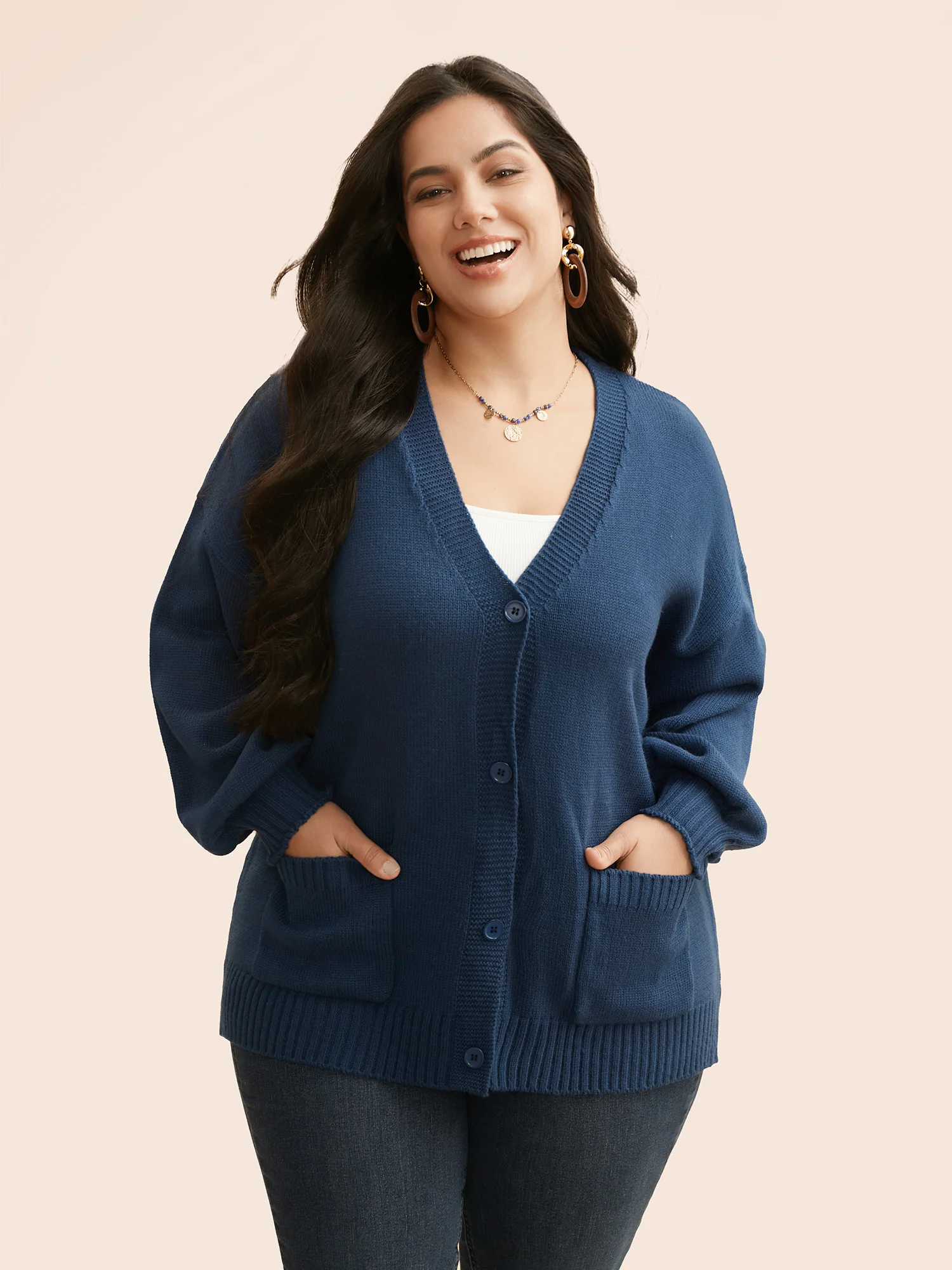 Landscape Pattern Drop Shoulder Sleeve Cardigan - Image 4