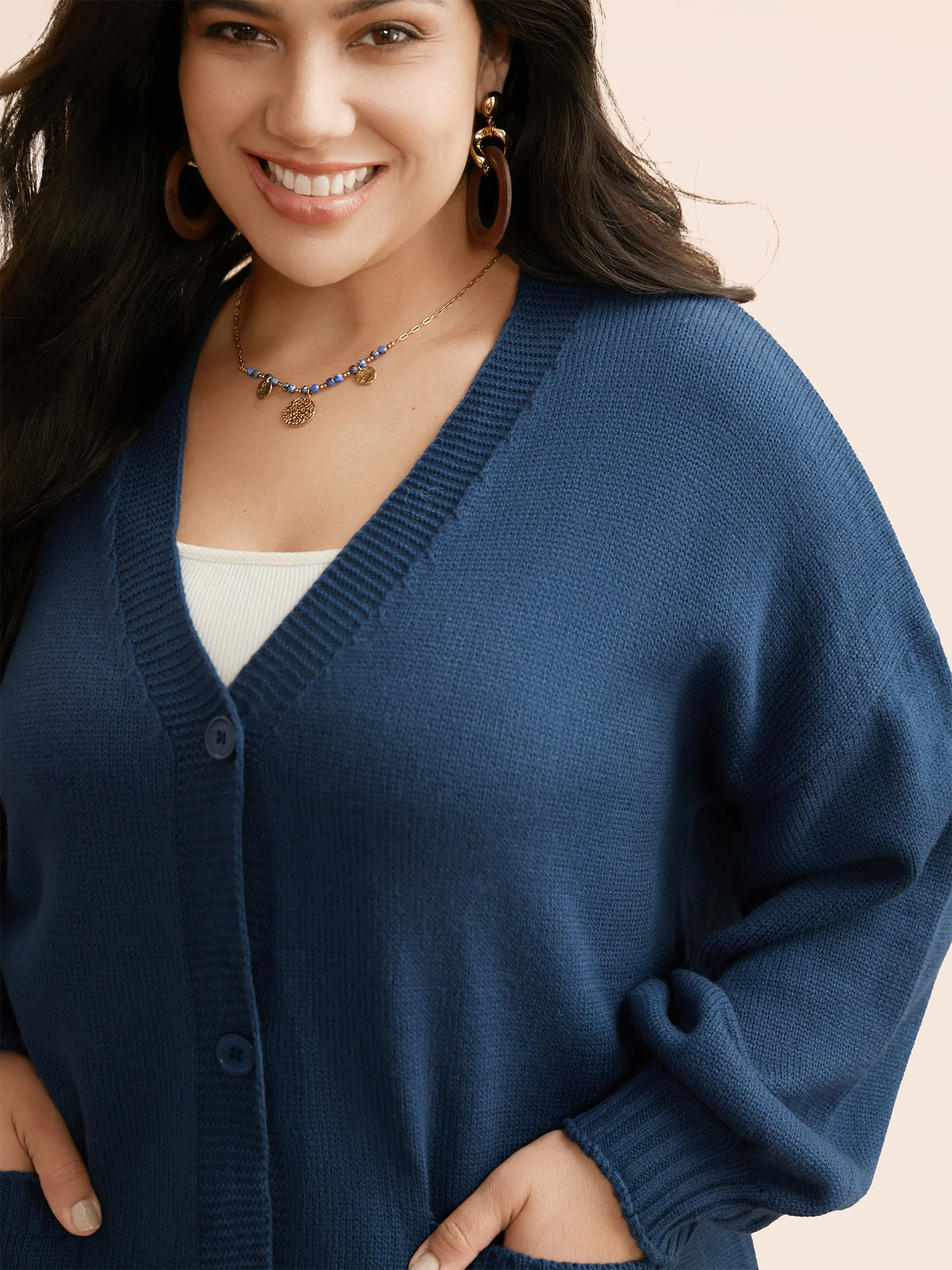 Landscape Pattern Drop Shoulder Sleeve Cardigan - Image 5