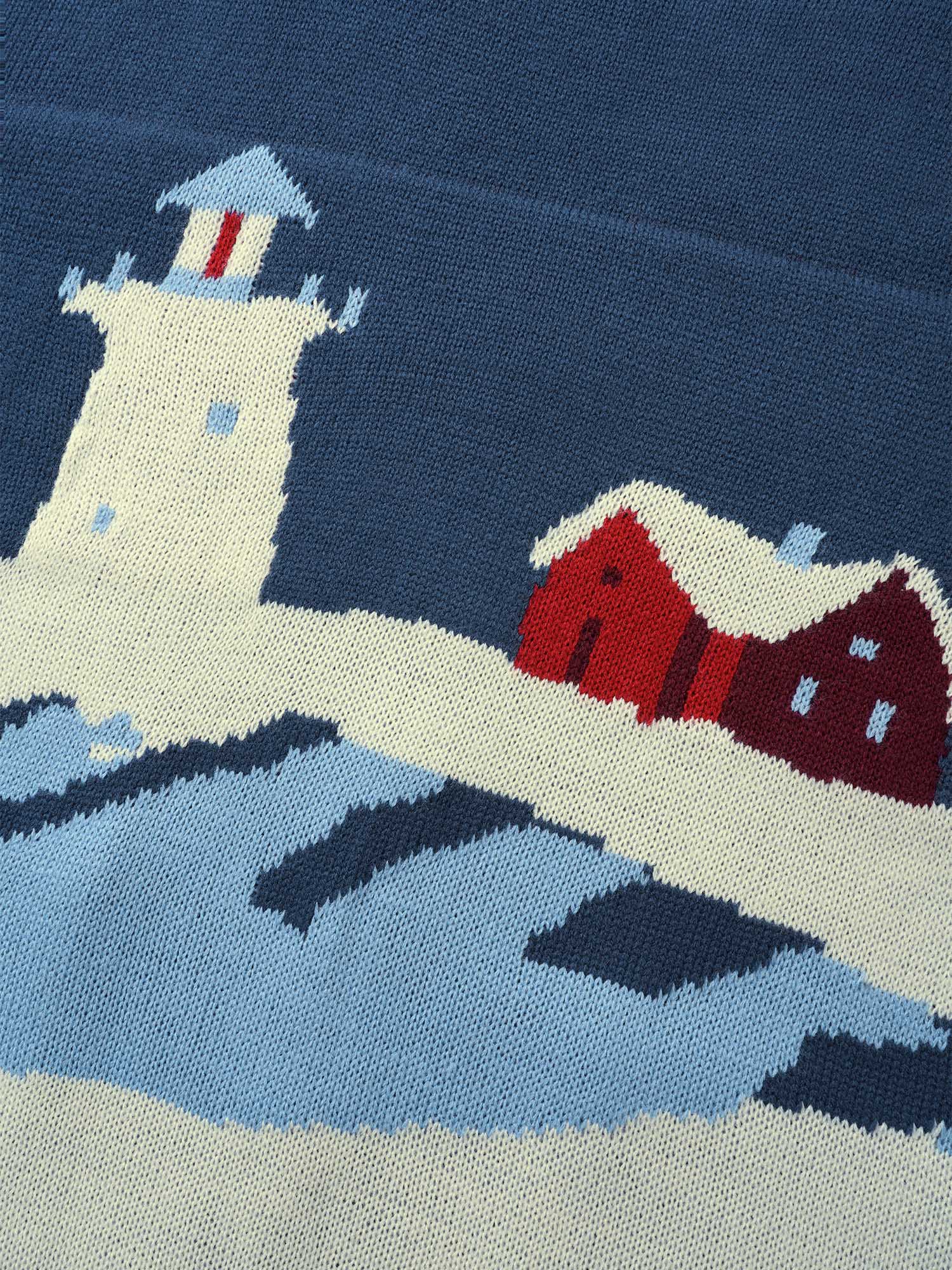 Landscape Pattern Drop Shoulder Sleeve Cardigan - Image 6