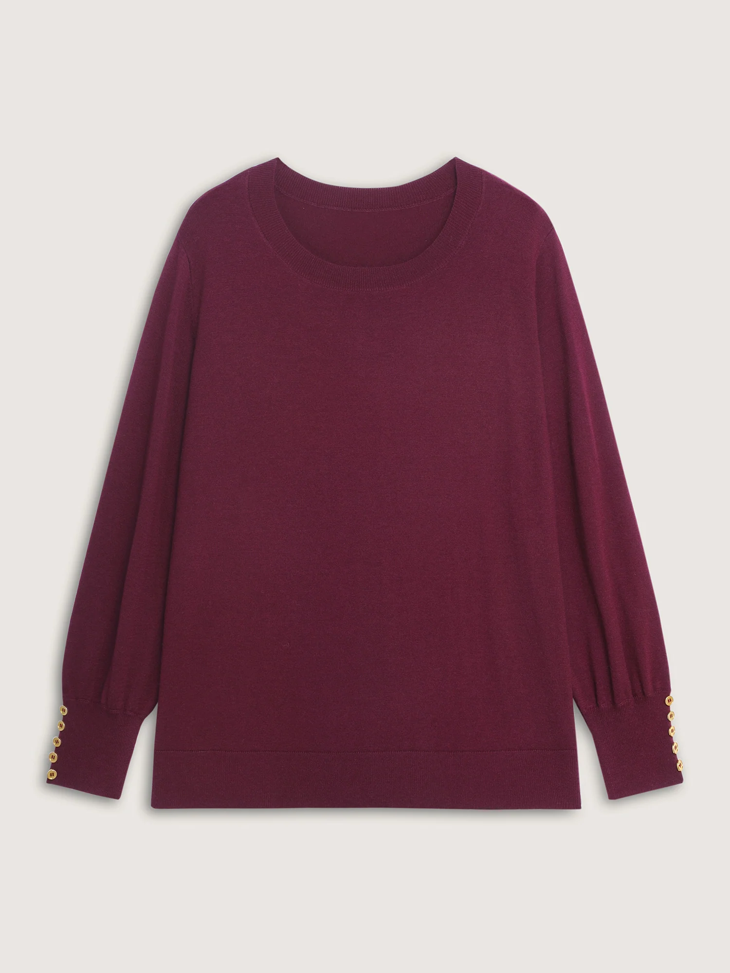 Lantern Sleeve Button Detail Pullover - Image 5