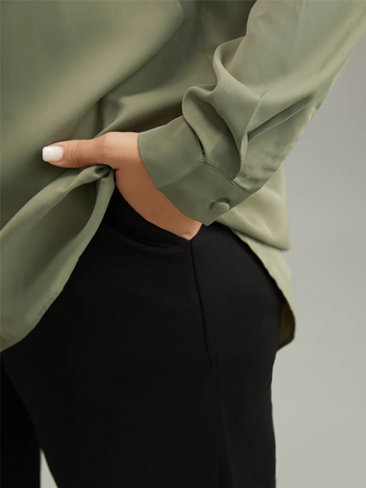 Lapel Collar Button Up Blouse - Image 7