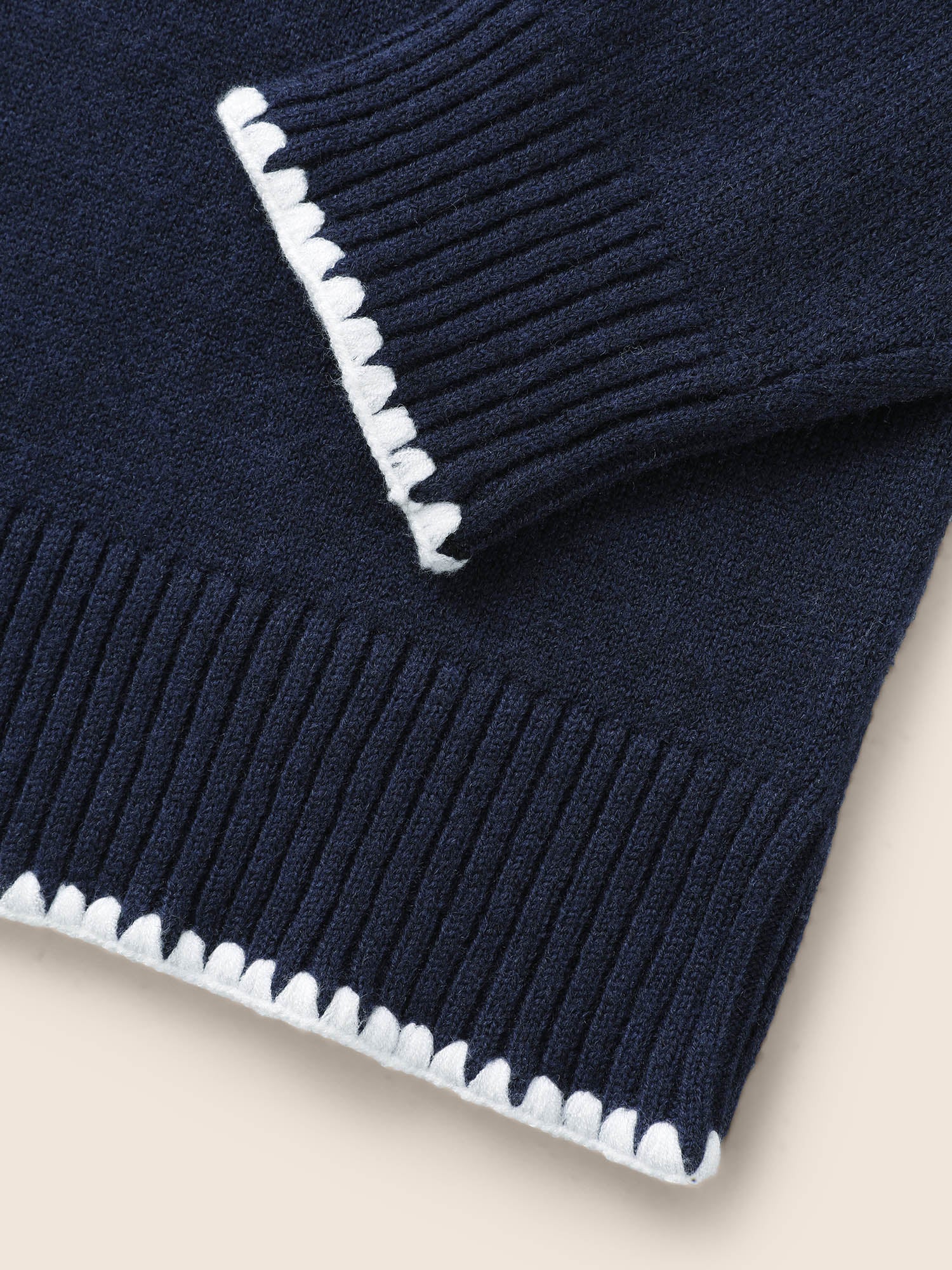 Lapel Collar Contrast Trim Cardigan - Image 6
