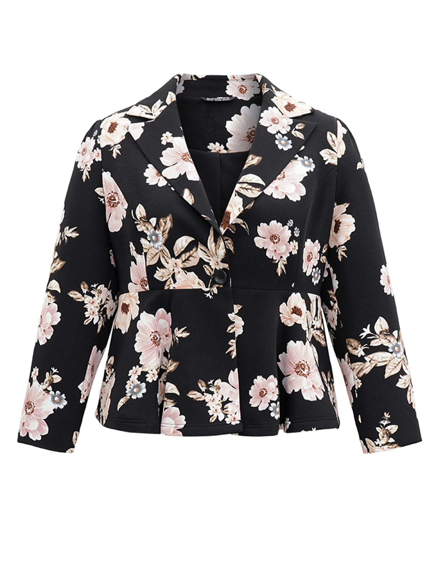 Lapel Collar Floral Button Up Blazer - Image 5