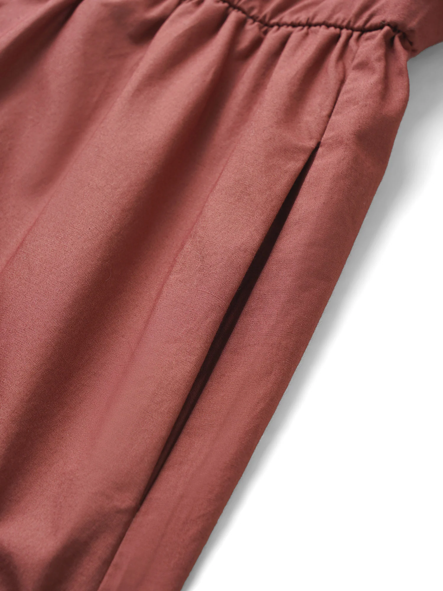 Lapel Collar Gathered Pocket Lantern Sleeve Dress - Image 5