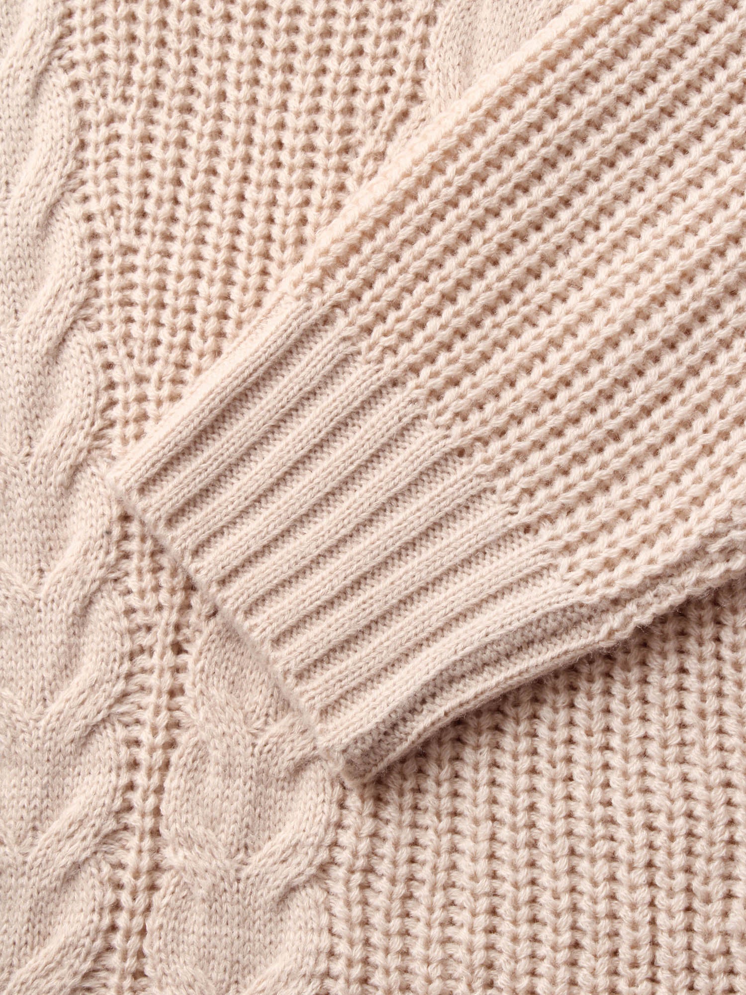 Lapel Collar Half Zip Cable Knit Pullover - Image 8
