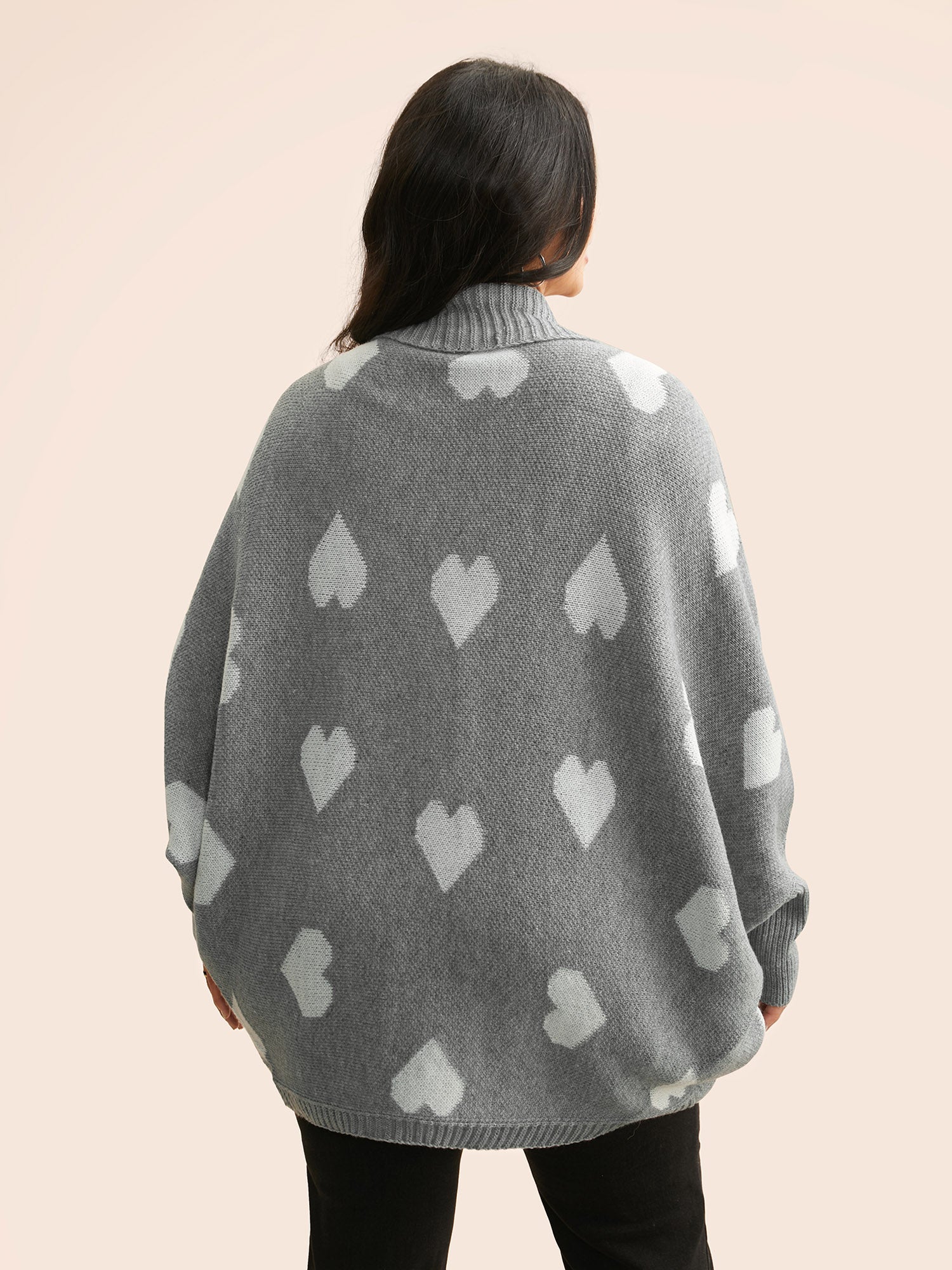 Lapel Collar Heart Shaped Cardigan - Image 2