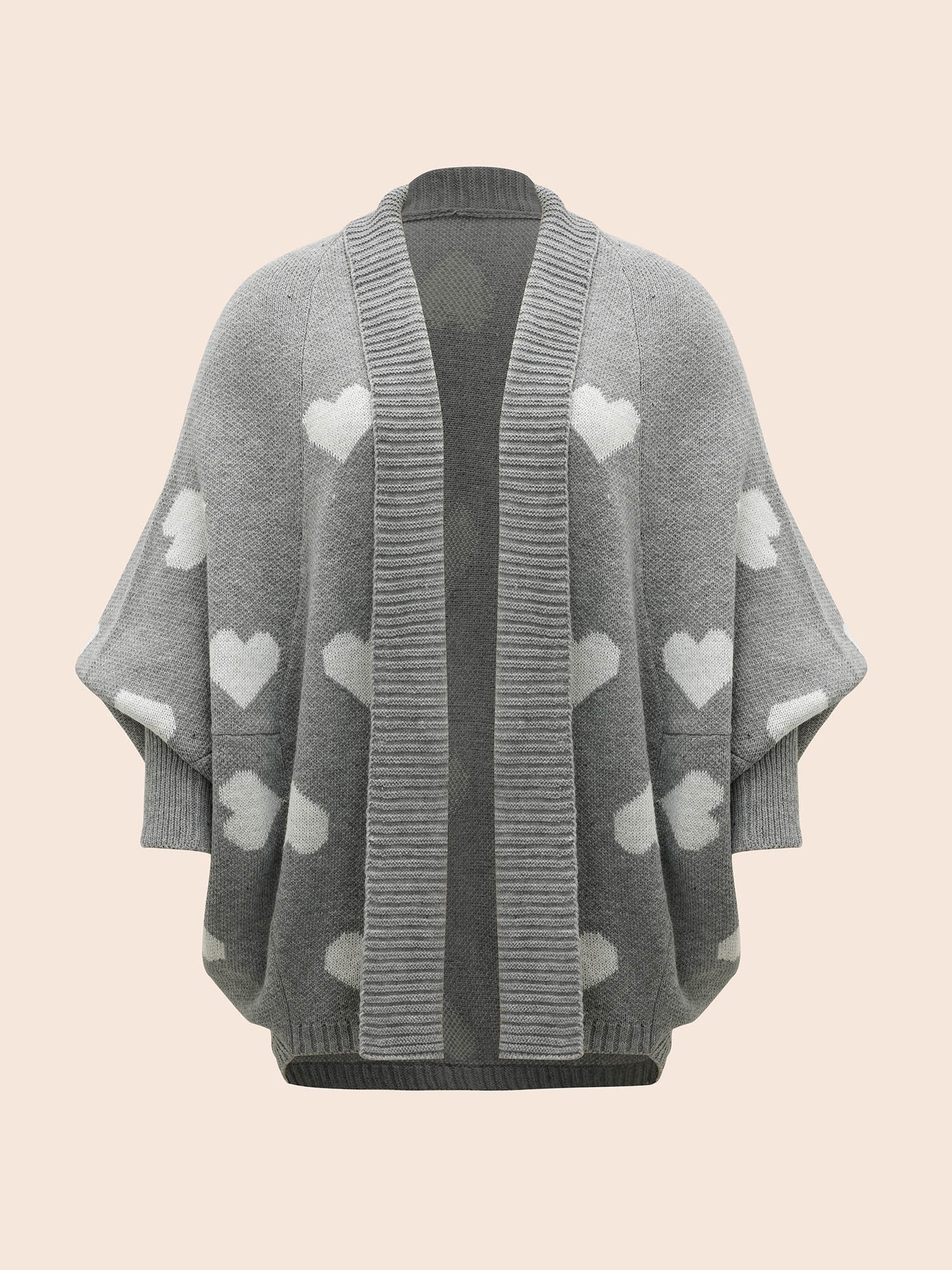 Lapel Collar Heart Shaped Cardigan - Image 7