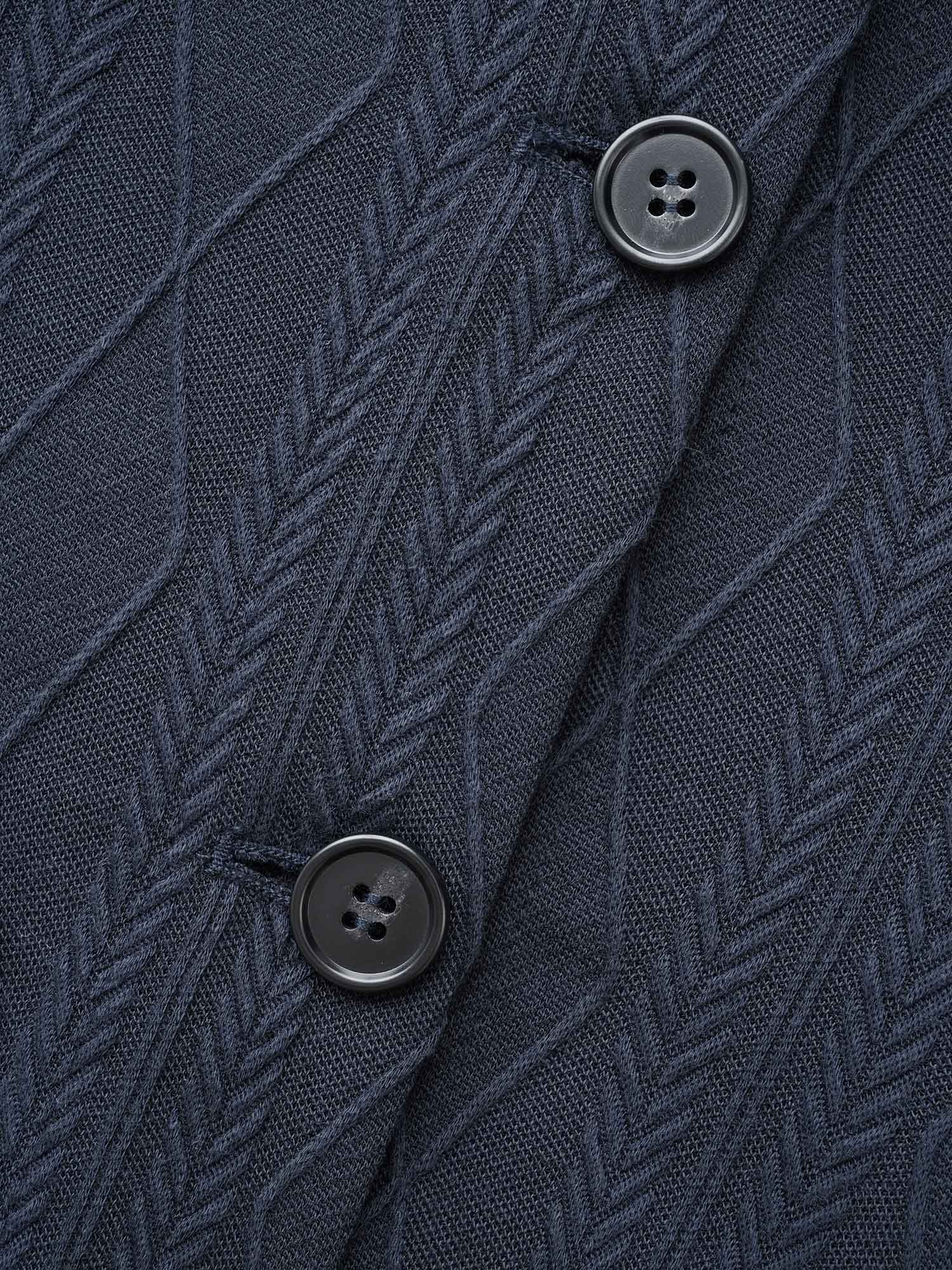Lapel Collar Texture Button Up Jacket - Image 8