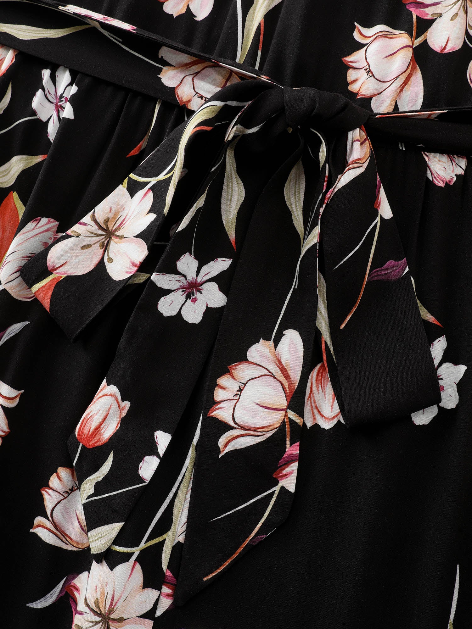Large Floral Print Halter Neckline Jumpsuit - Image 5