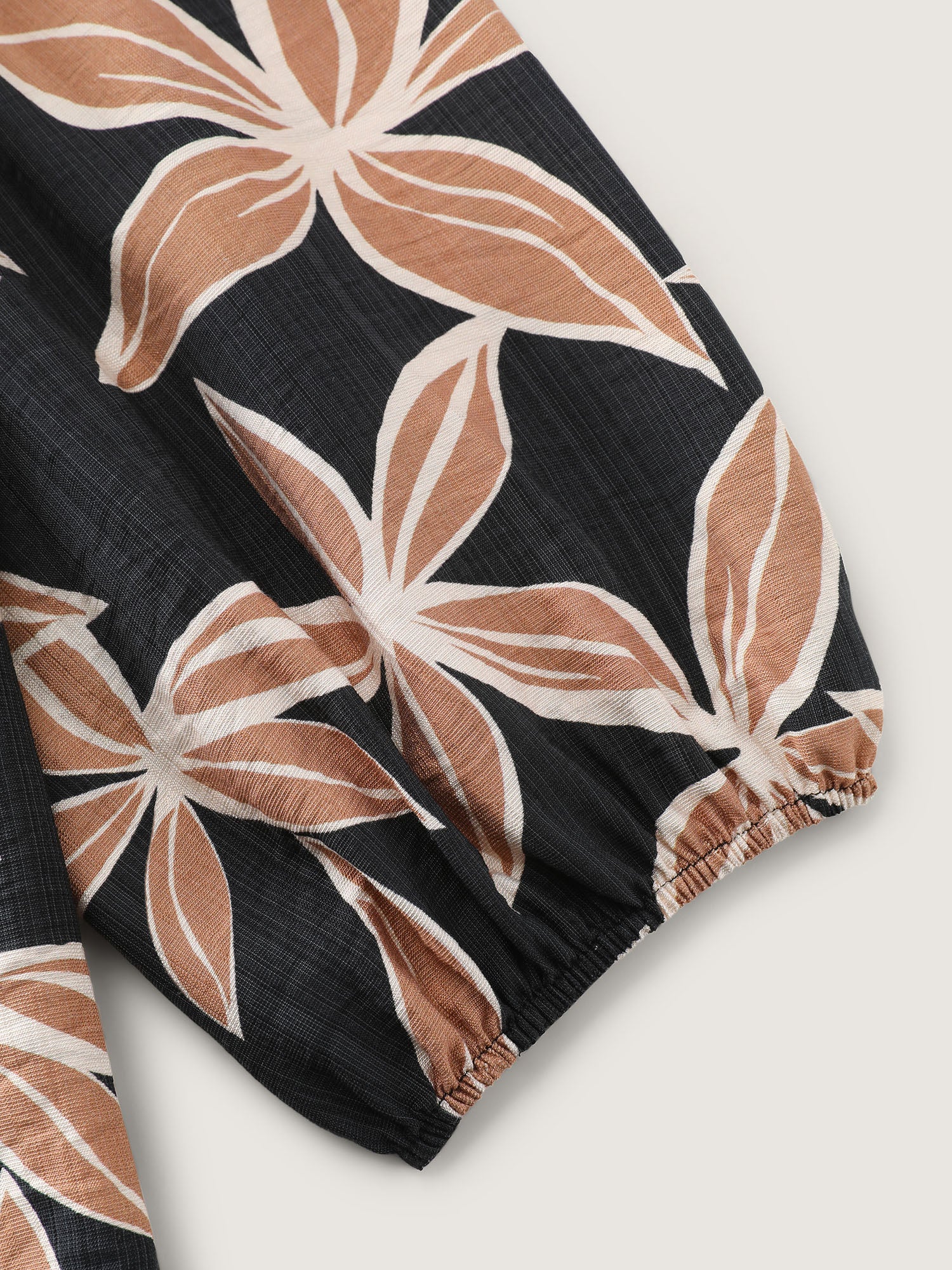 Large Floral Print Notched Collar Blouse - Image 6