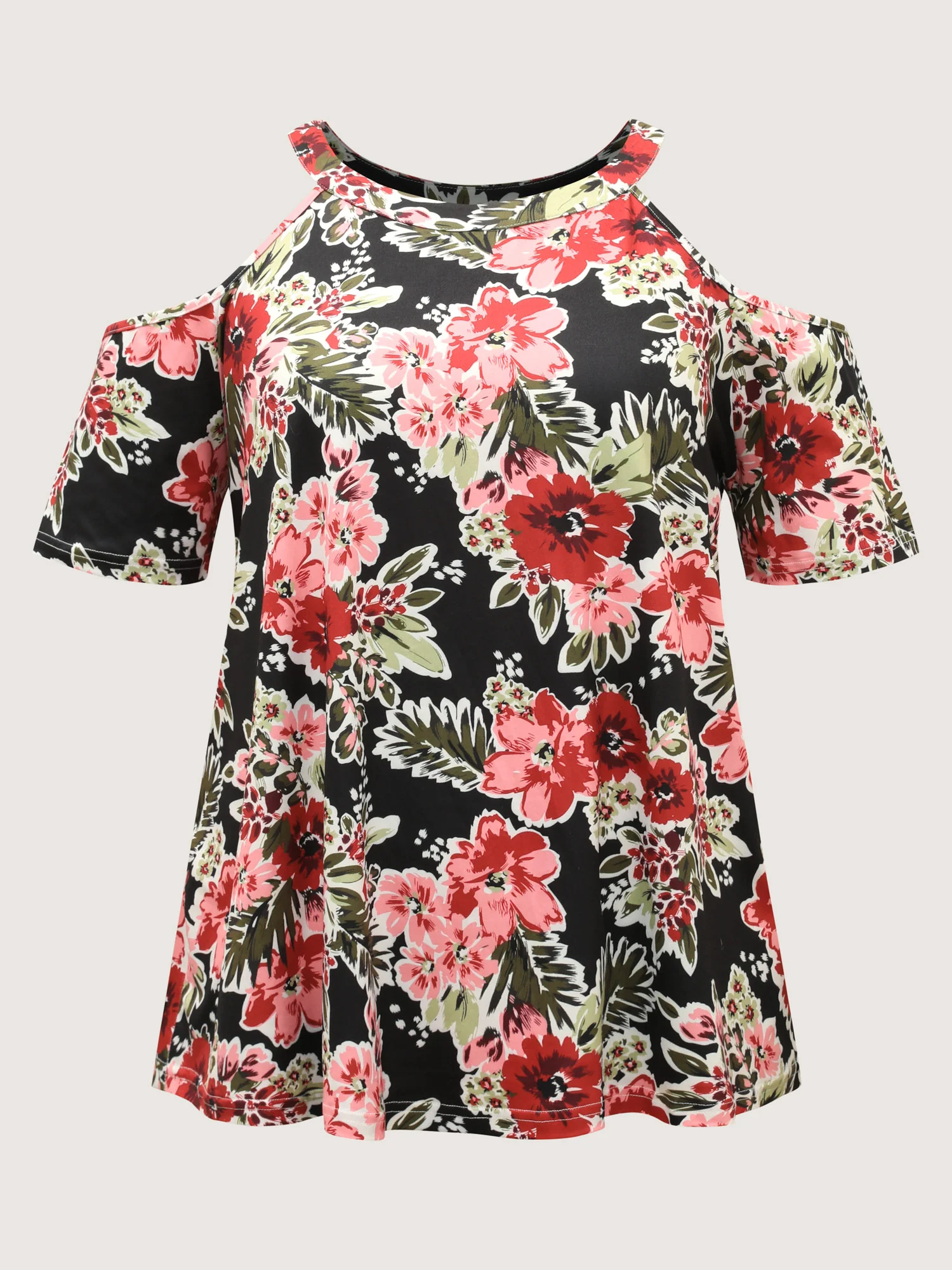 Large Floral Print Off-Shoulder Top - Image 7