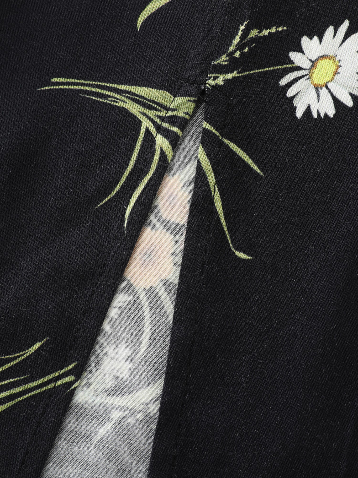 Large Floral Print Slit Shirred Midi Dress - Image 6