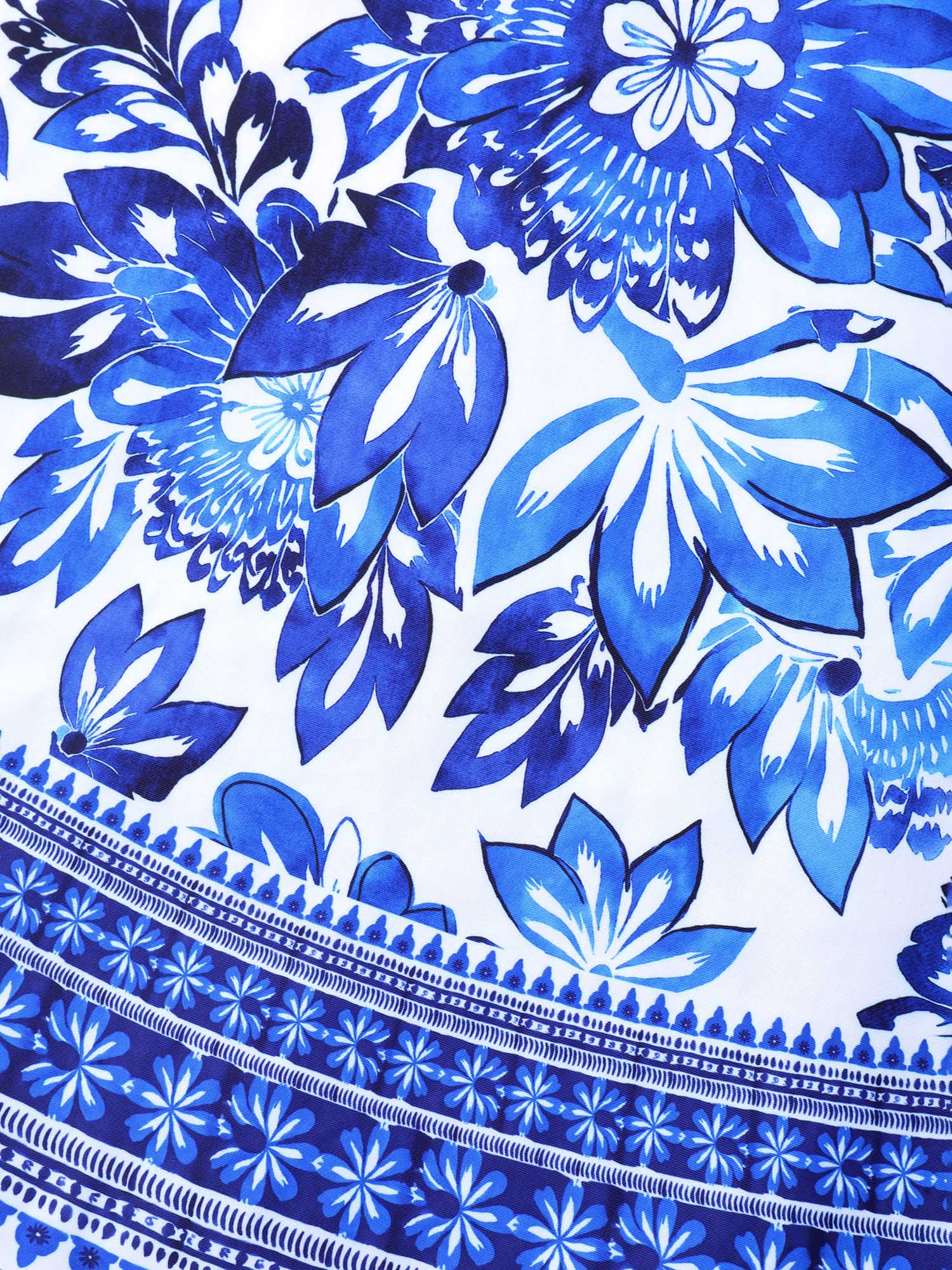 Large Floral Print V-Neck Swim Dress - Image 6