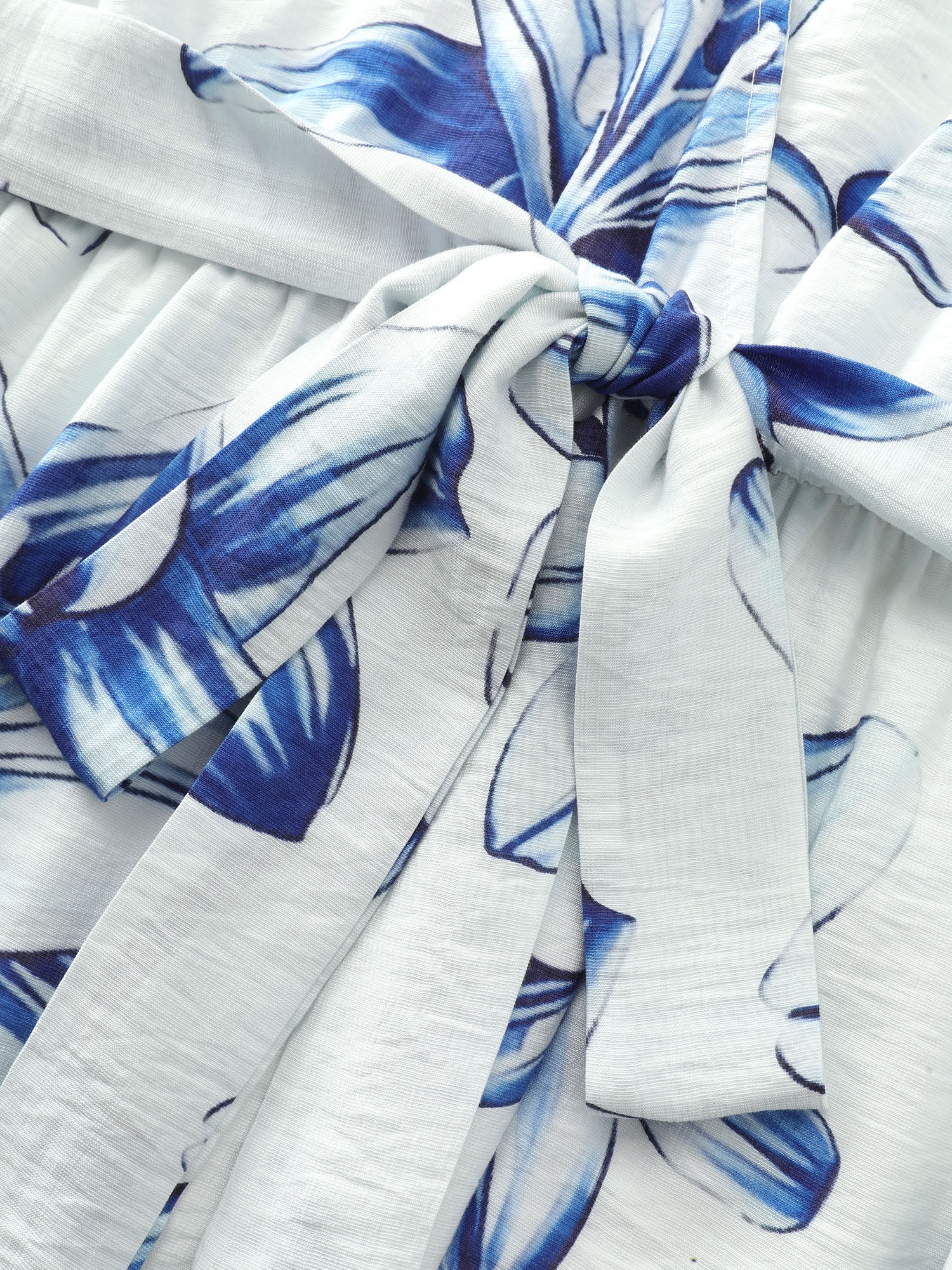 Large Floral Print Wrap Ruffled Hem Midi Dress - Image 5