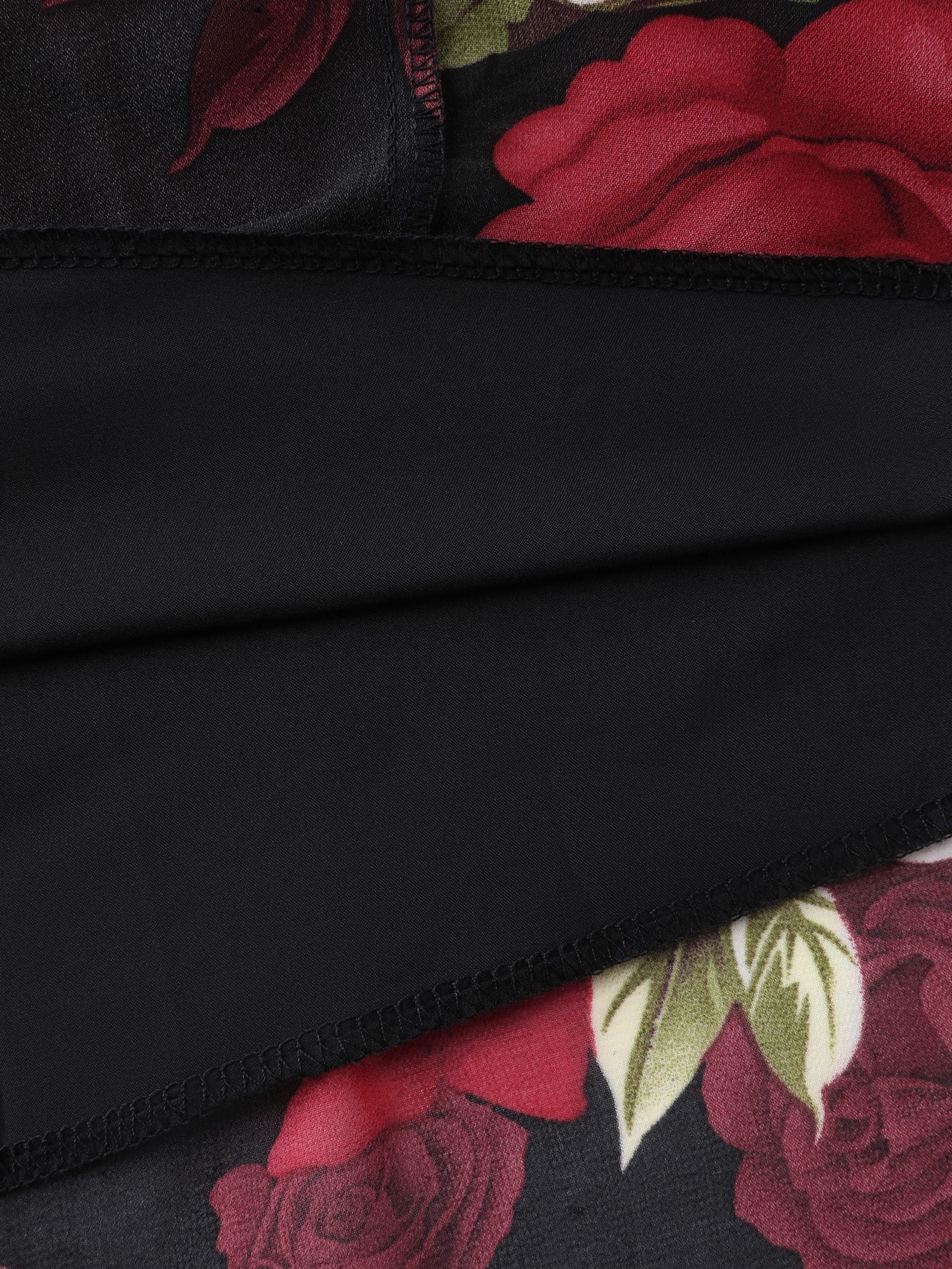 Large Flower Print Wide Waistband Midi Skirt - Image 7