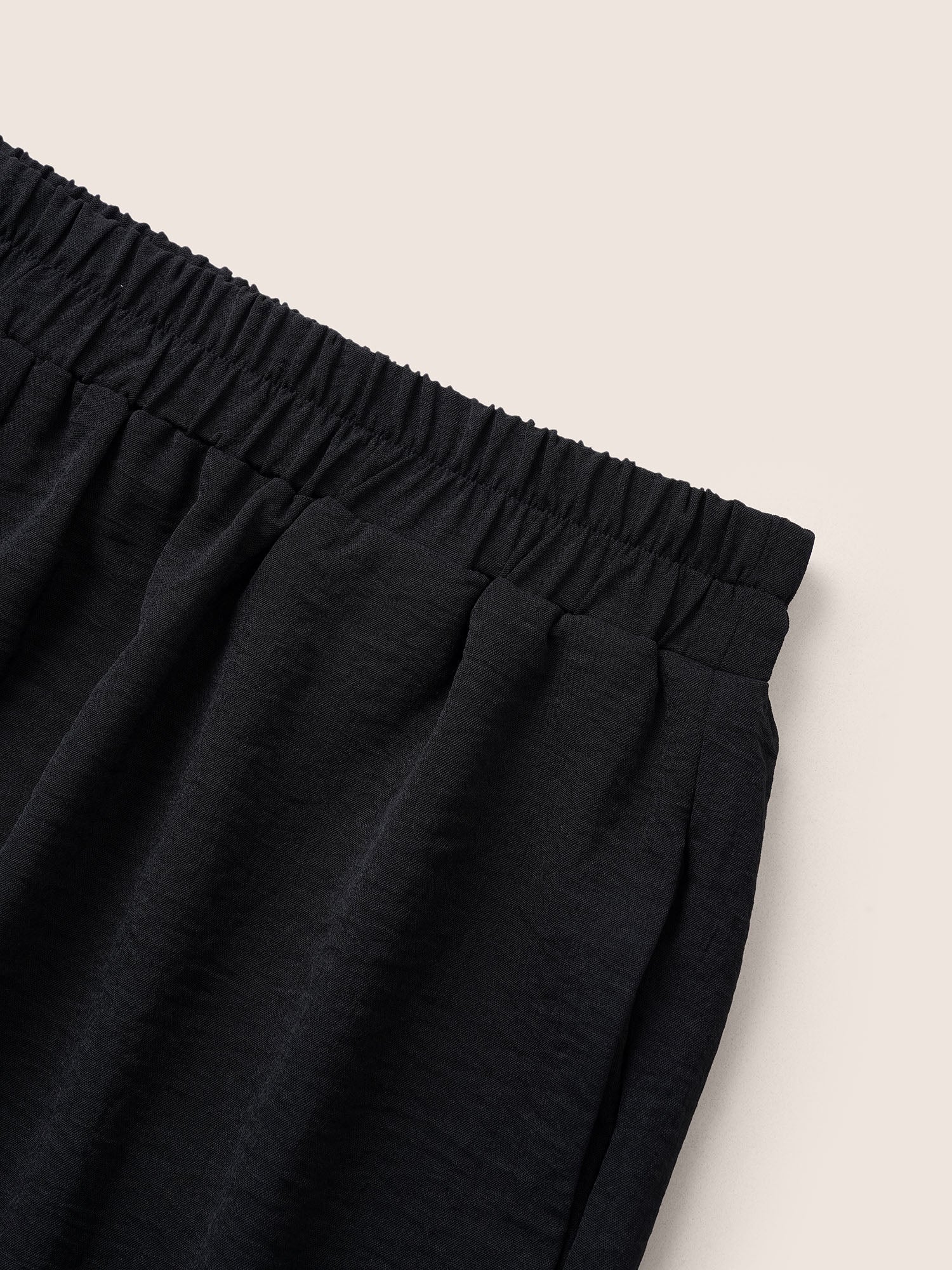 Laser Cut Elastic Waist Wide Leg Pants - Image 5