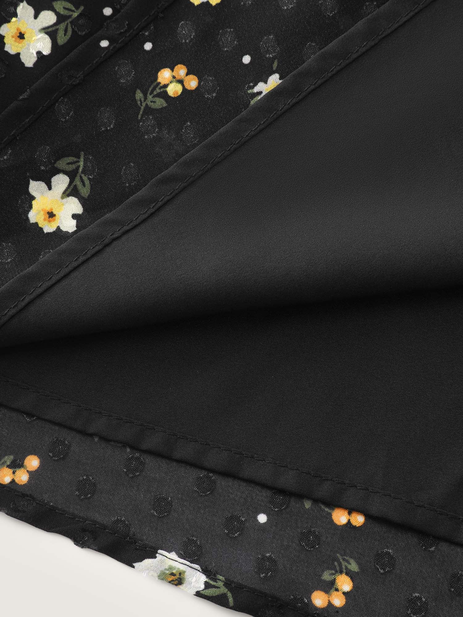 Laser Cut Floral Print Square Neckline Blouse - Image 5