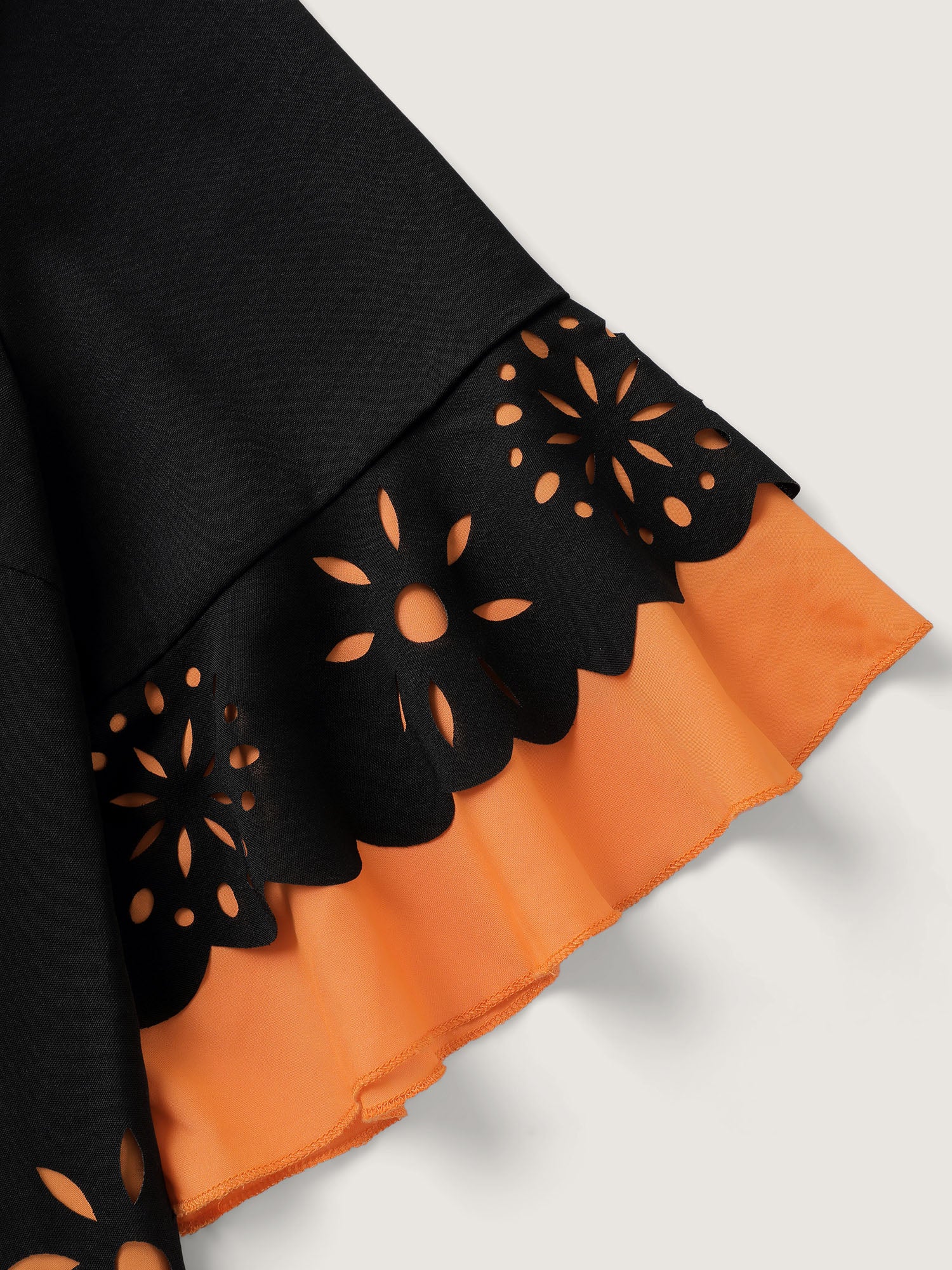 Laser Cut Halloween Contrast Lined Blouse - Image 5