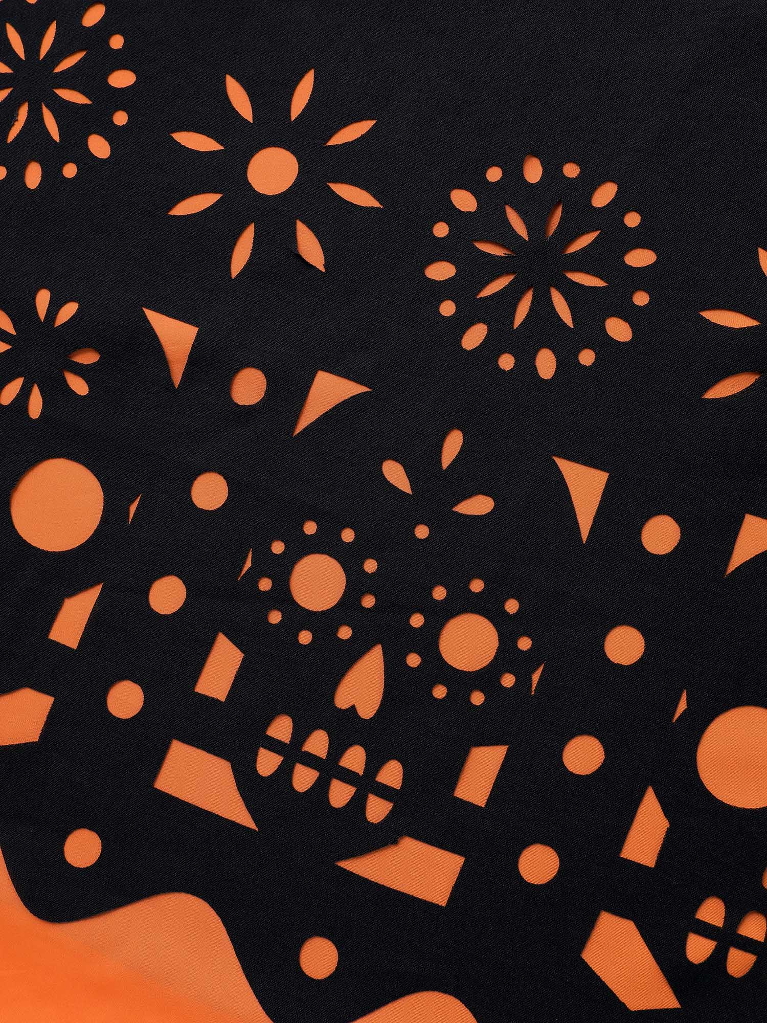 Laser Cut Halloween Contrast Lined Blouse - Image 6