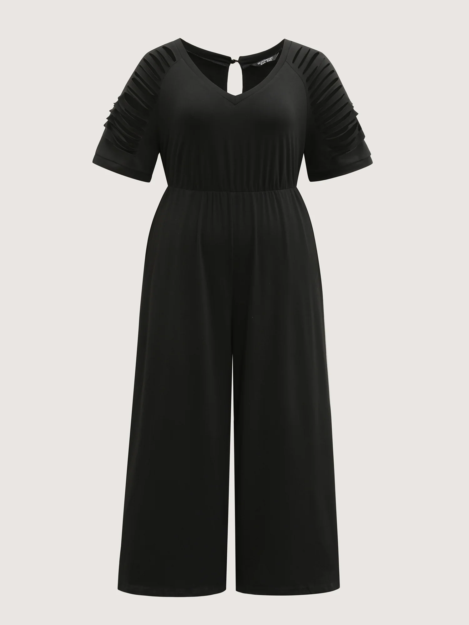 Laser Cut-Out Stretchy Sheer Jumpsuit - Image 7