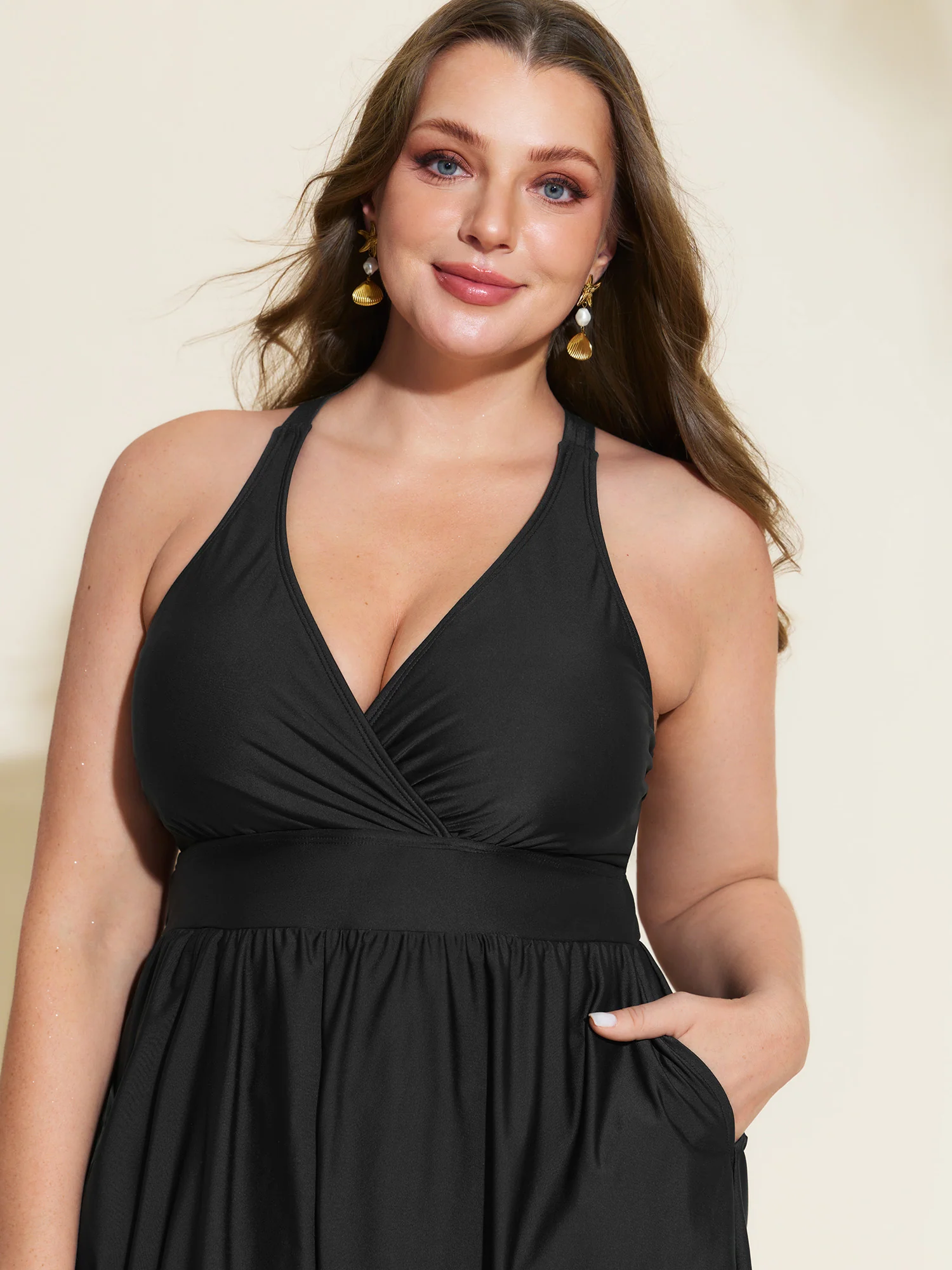 Laser Cut Pockets One-Piece Swim - Image 2