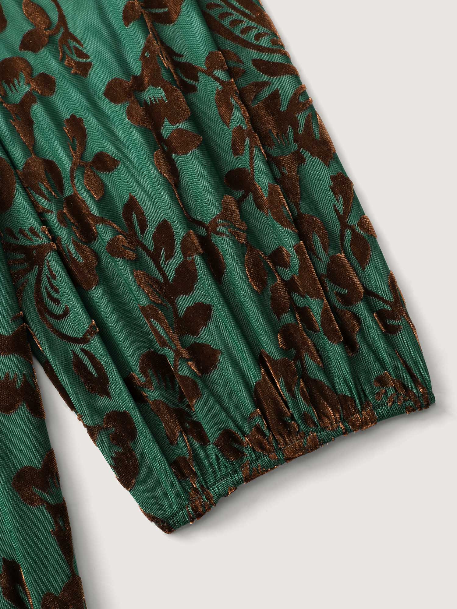 Laser-Cut Velvet Waist-Tie Maxi Dress - Image 6