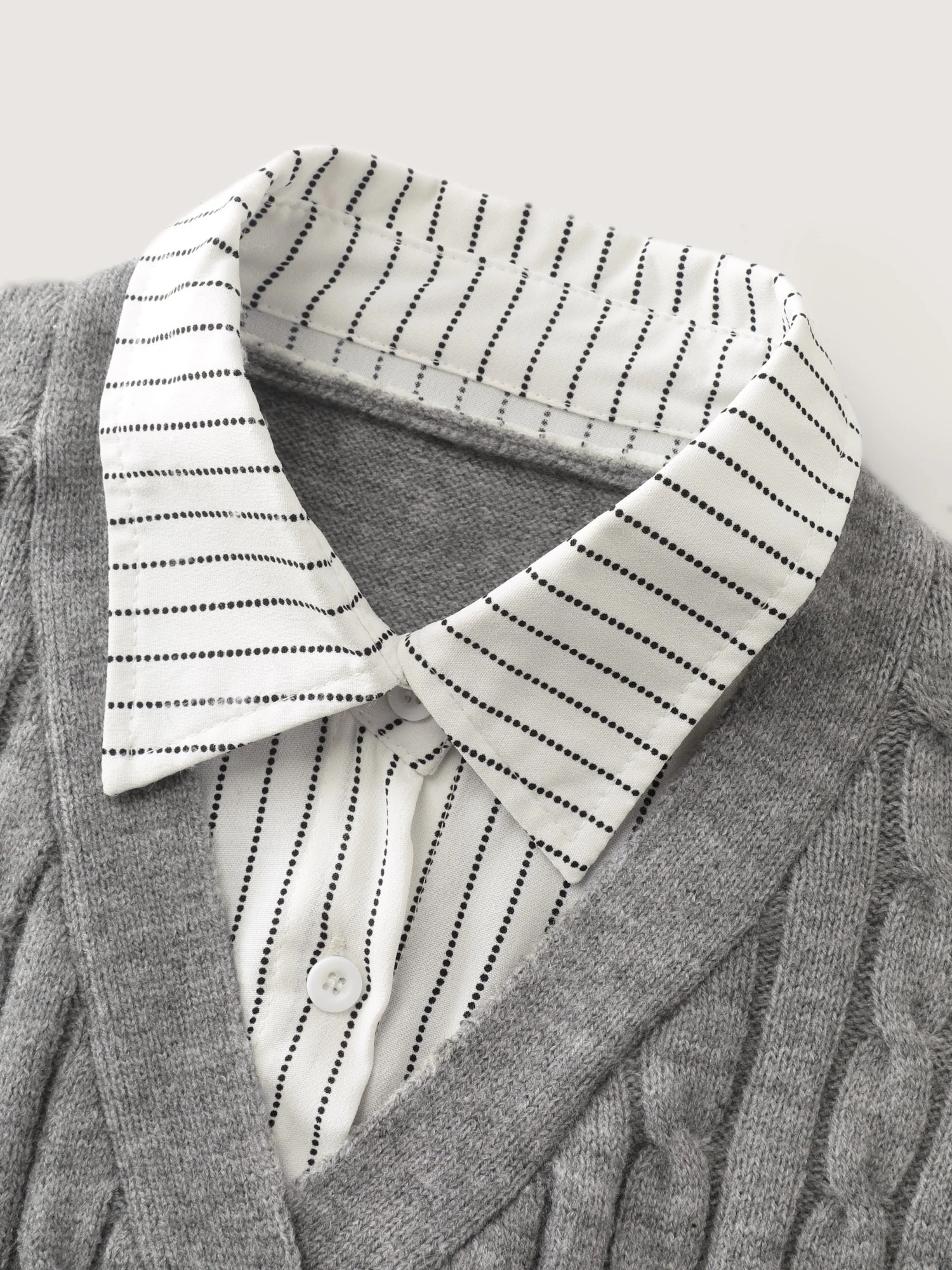 Layered Cable Stitch Ribbed Pullover - Image 5