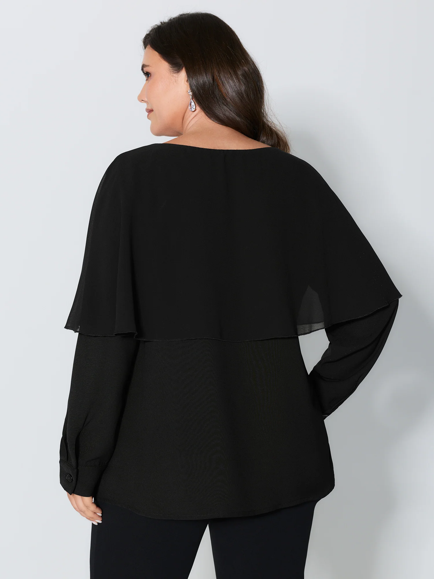 Layered Diamond Buttons Blouse - Image 4