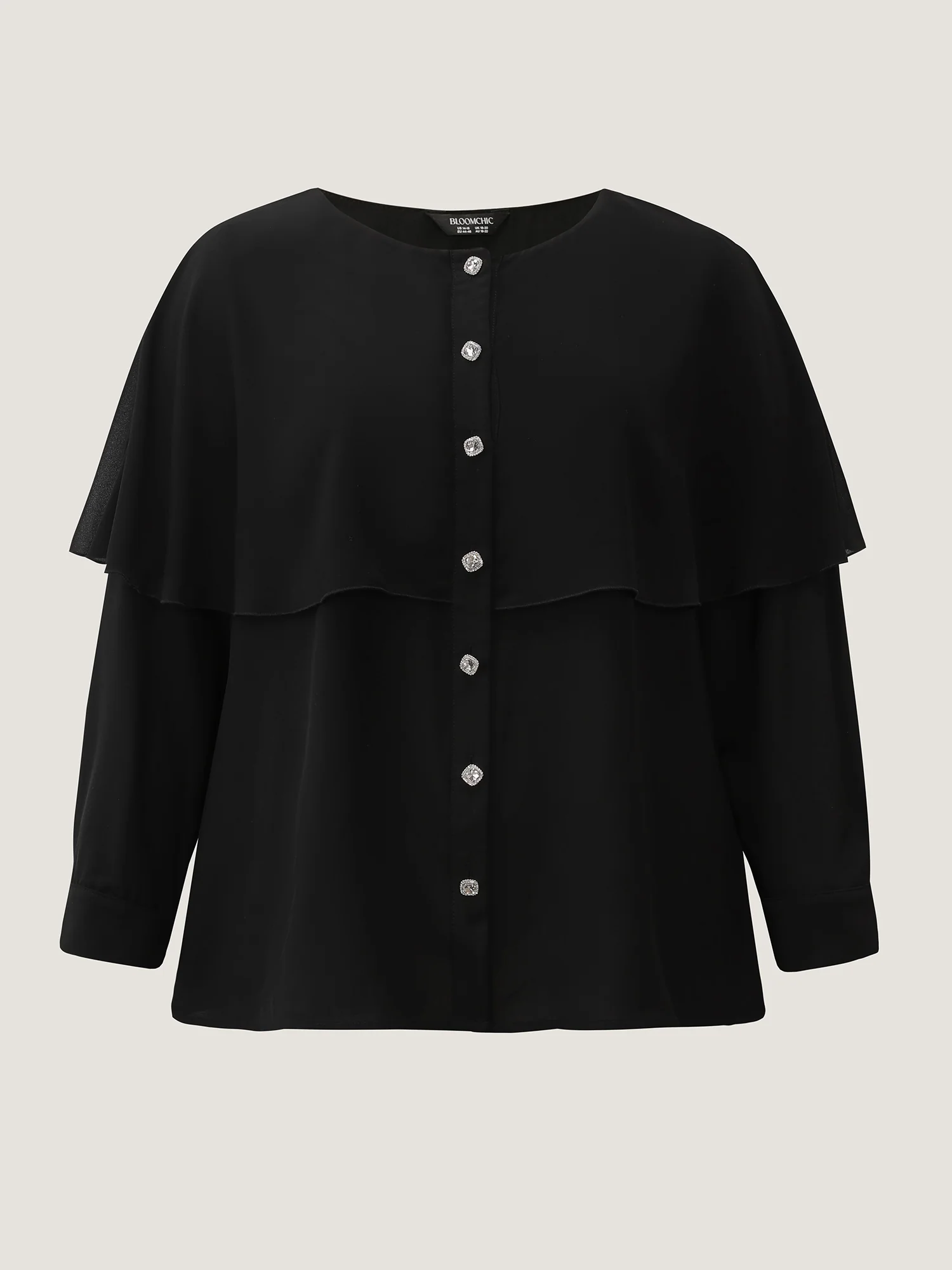 Layered Diamond Buttons Blouse - Image 7