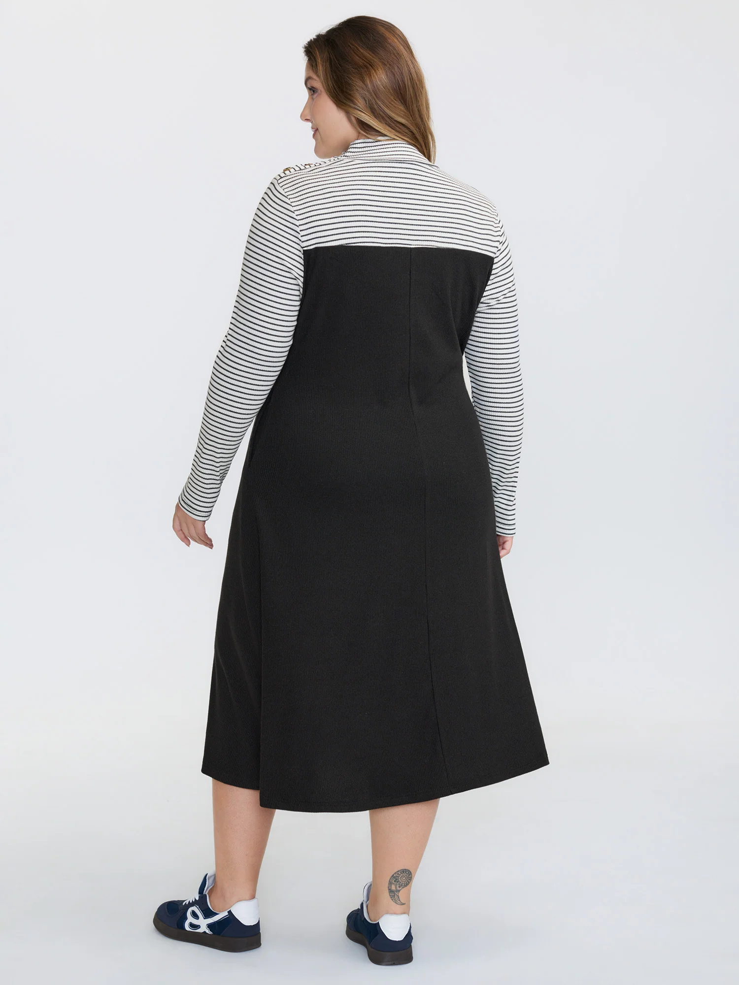 Layered Keep it Casual Stripe Midi Dress - Image 4