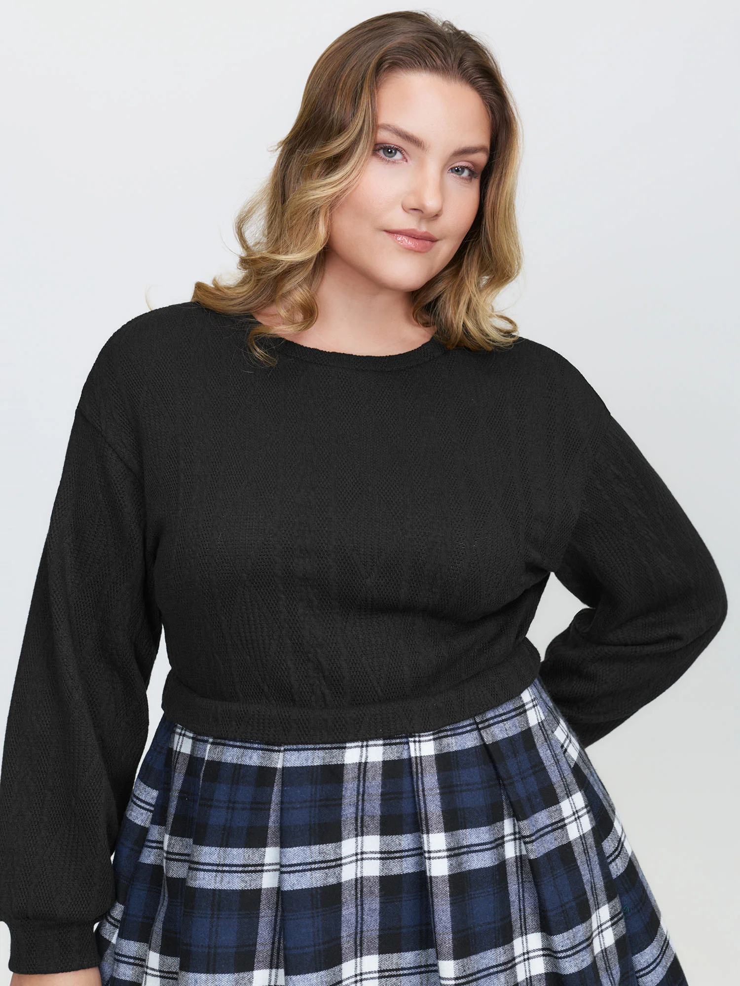 Layered Plaid Pockets Mini Dress - Image 14