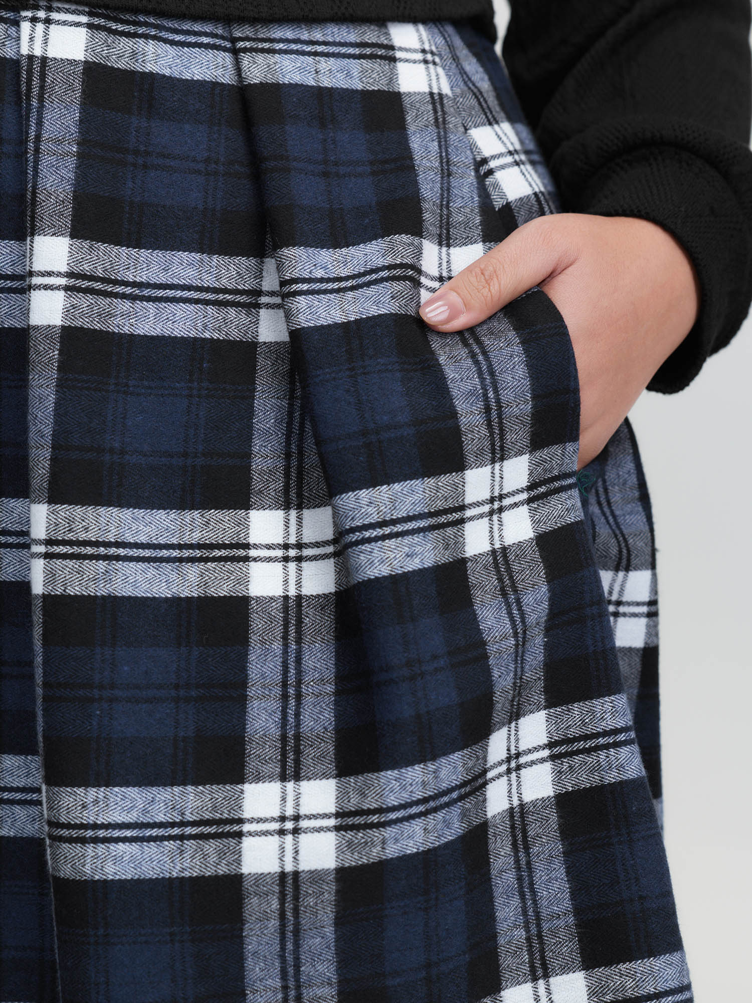 Layered Plaid Pockets Mini Dress - Image 15