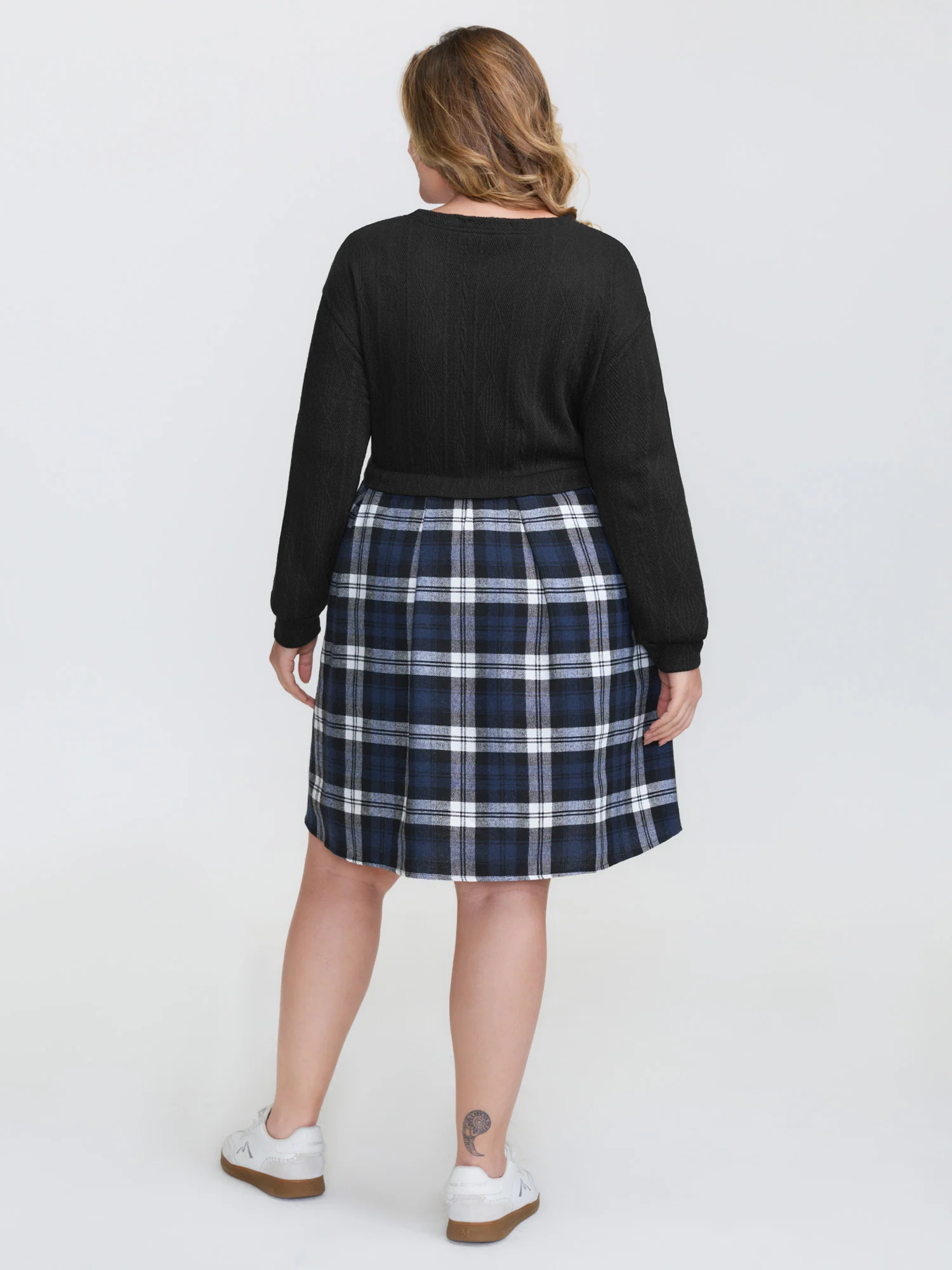 Layered Plaid Pockets Mini Dress - Image 16