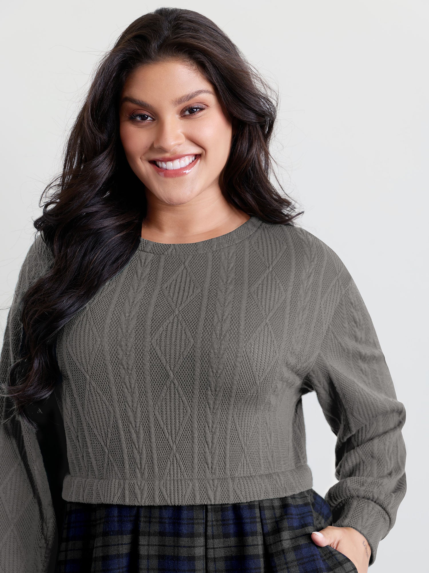 Layered Plaid Pockets Mini Dress - Image 18