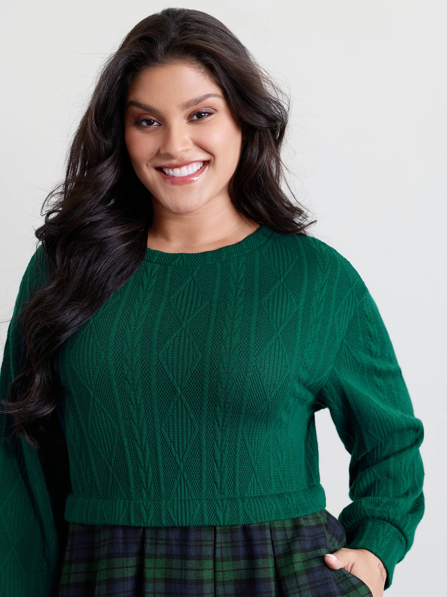 Layered Plaid Pockets Mini Dress - Image 2