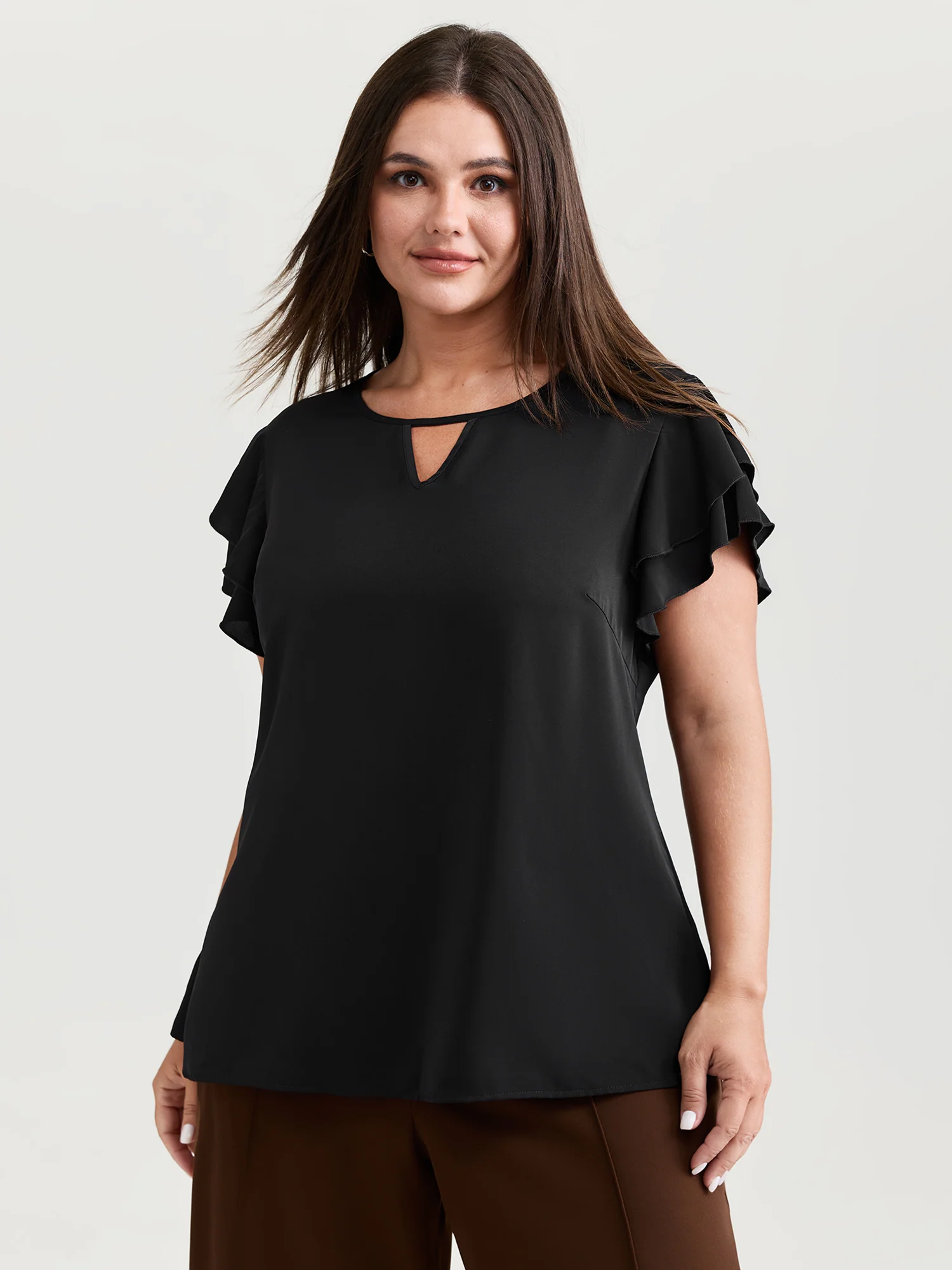 Layered Ruffled Arm-Friendly Sleeve Blouse